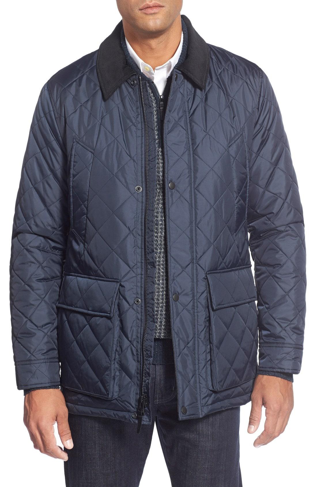 Cole Haan Corduroy Quilted Jacket in Gray for Men - Lyst