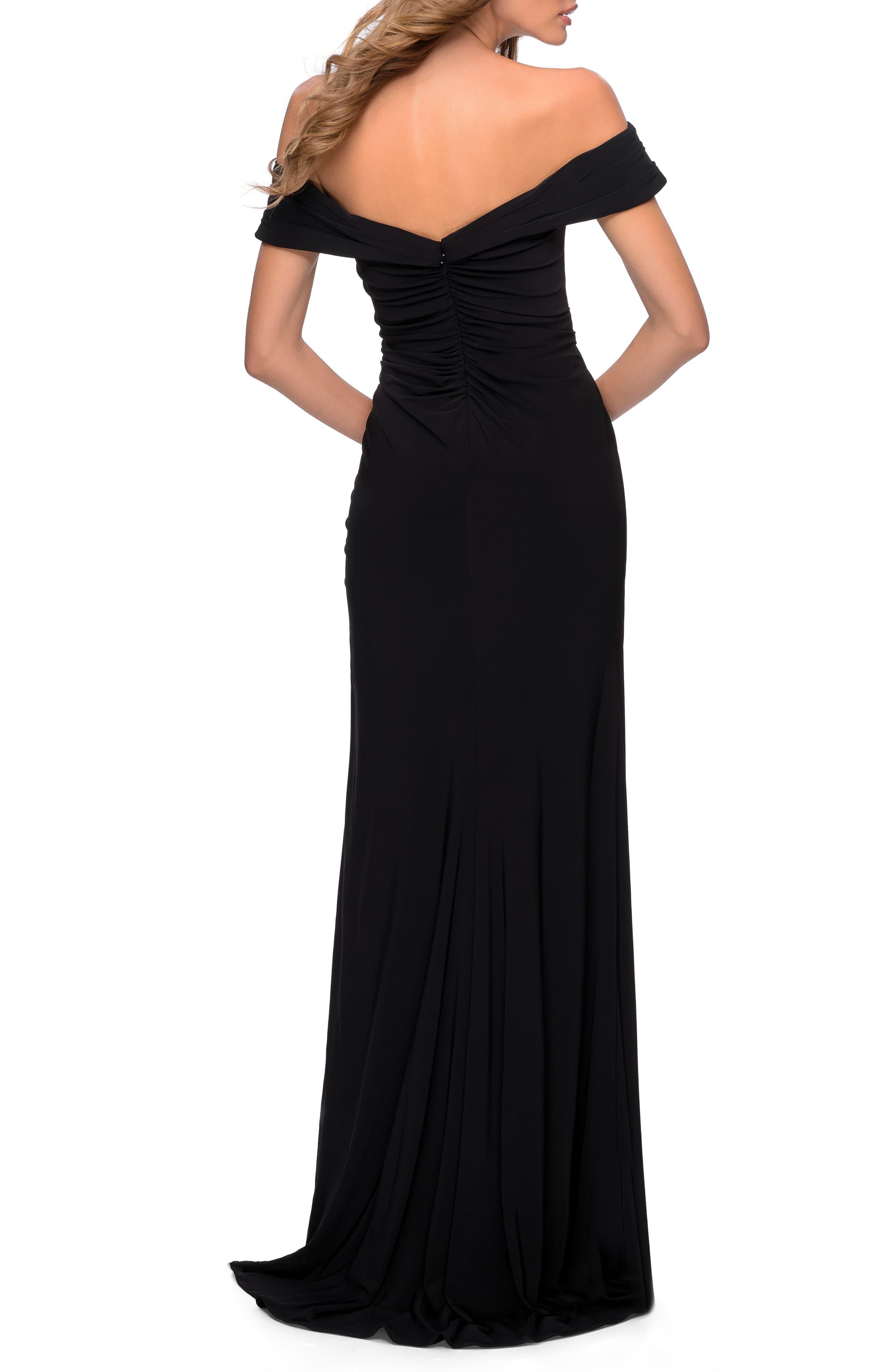 la femme off the shoulder gown