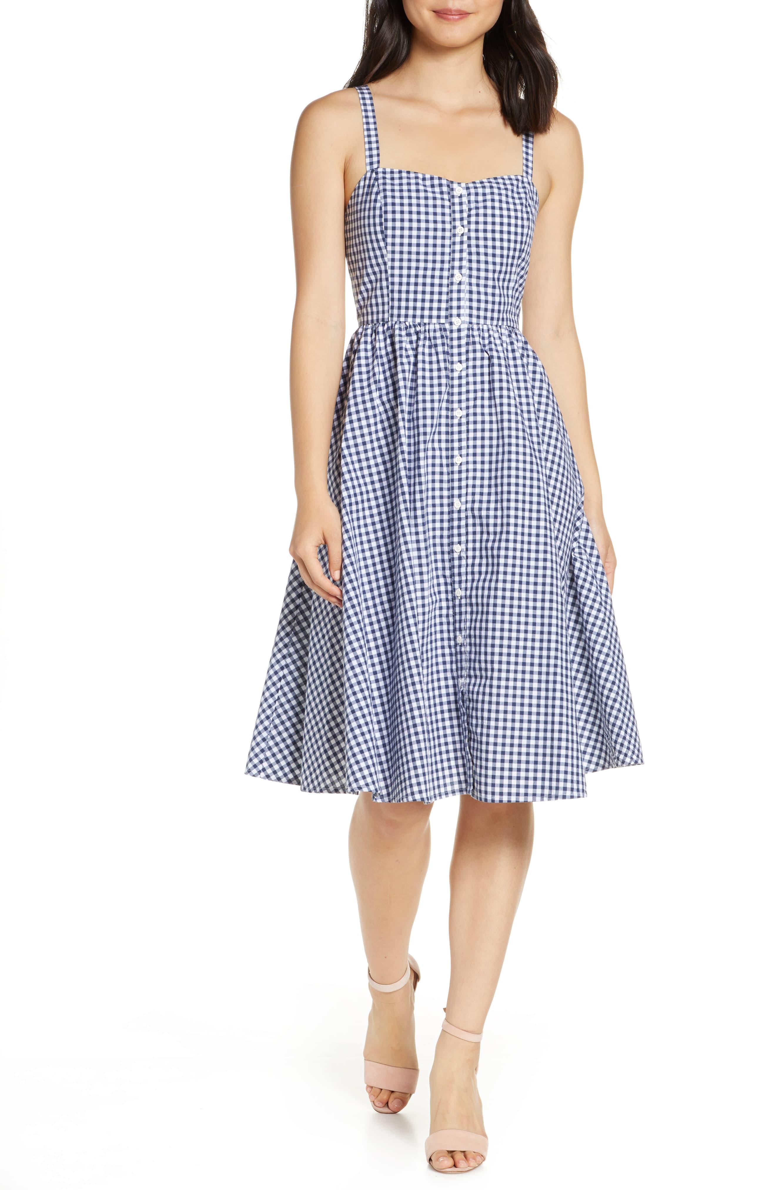 blue gingham sundress