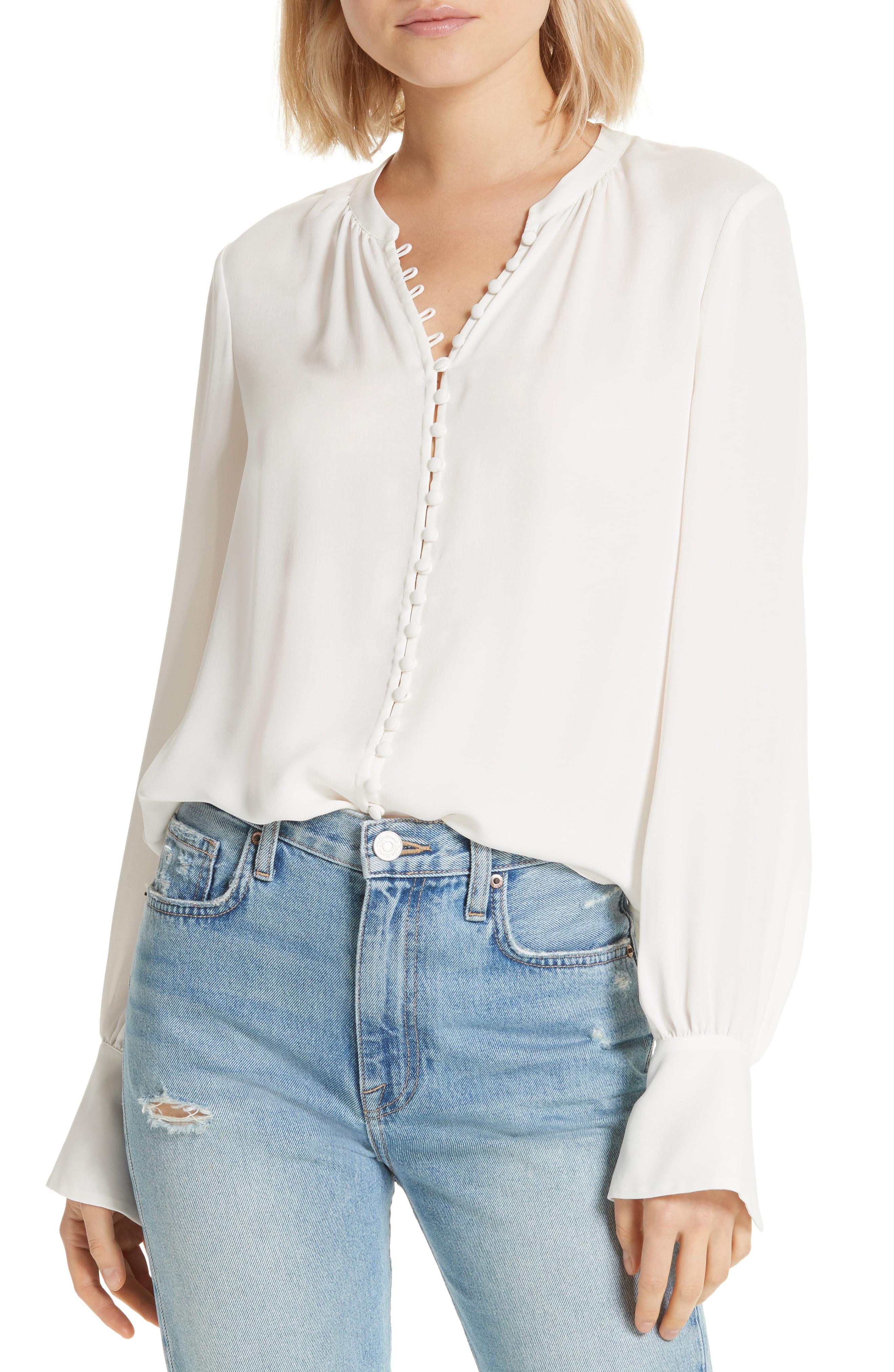 joie black silk blouse