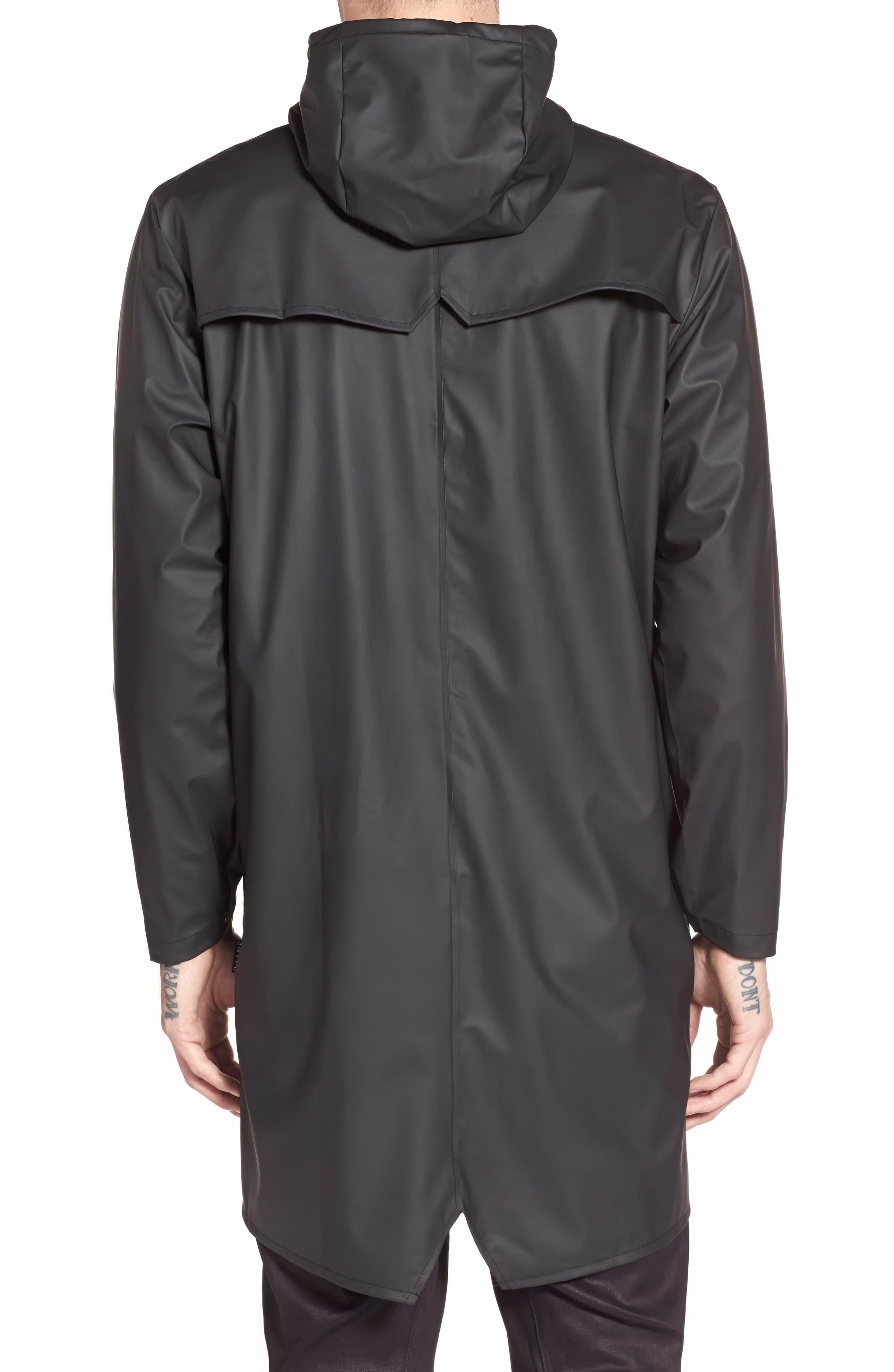 Rains Waterproof Hooded Long Rain Jacket in Black for Men - Lyst