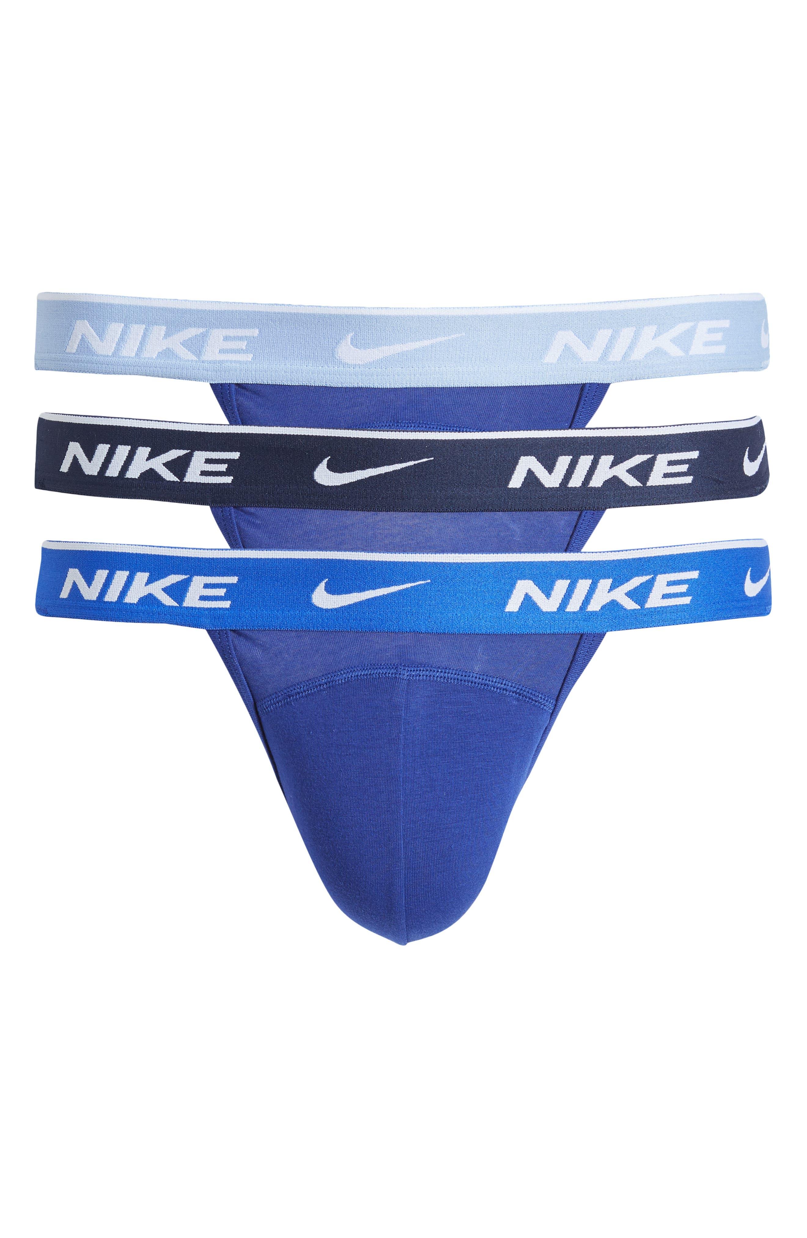 Nike 3-pack Dri-fit Essential Stretch Cotton Jockstraps in Blue for Men |  Lyst