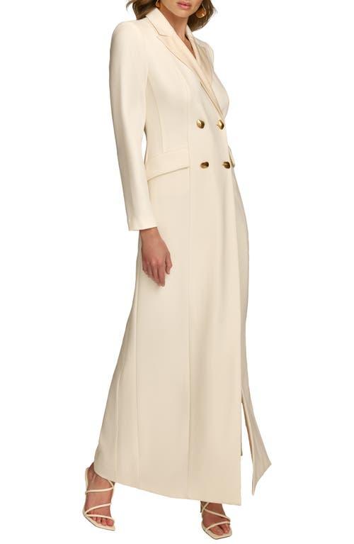Donna Karan Double Breasted Long Sleeve Dress in Natural | Lyst