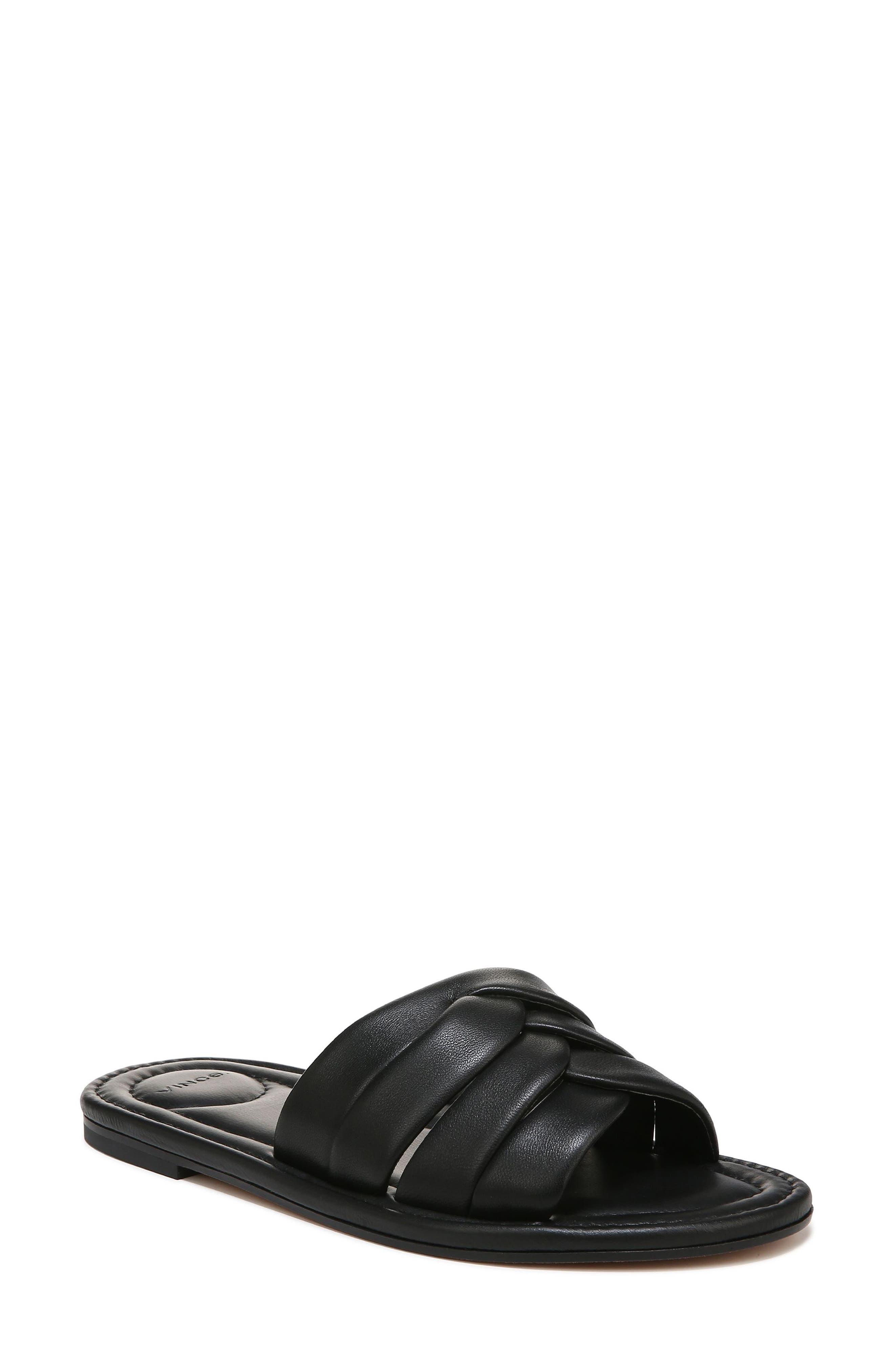 Vince Palmetta Braided Slide Sandal in Black | Lyst