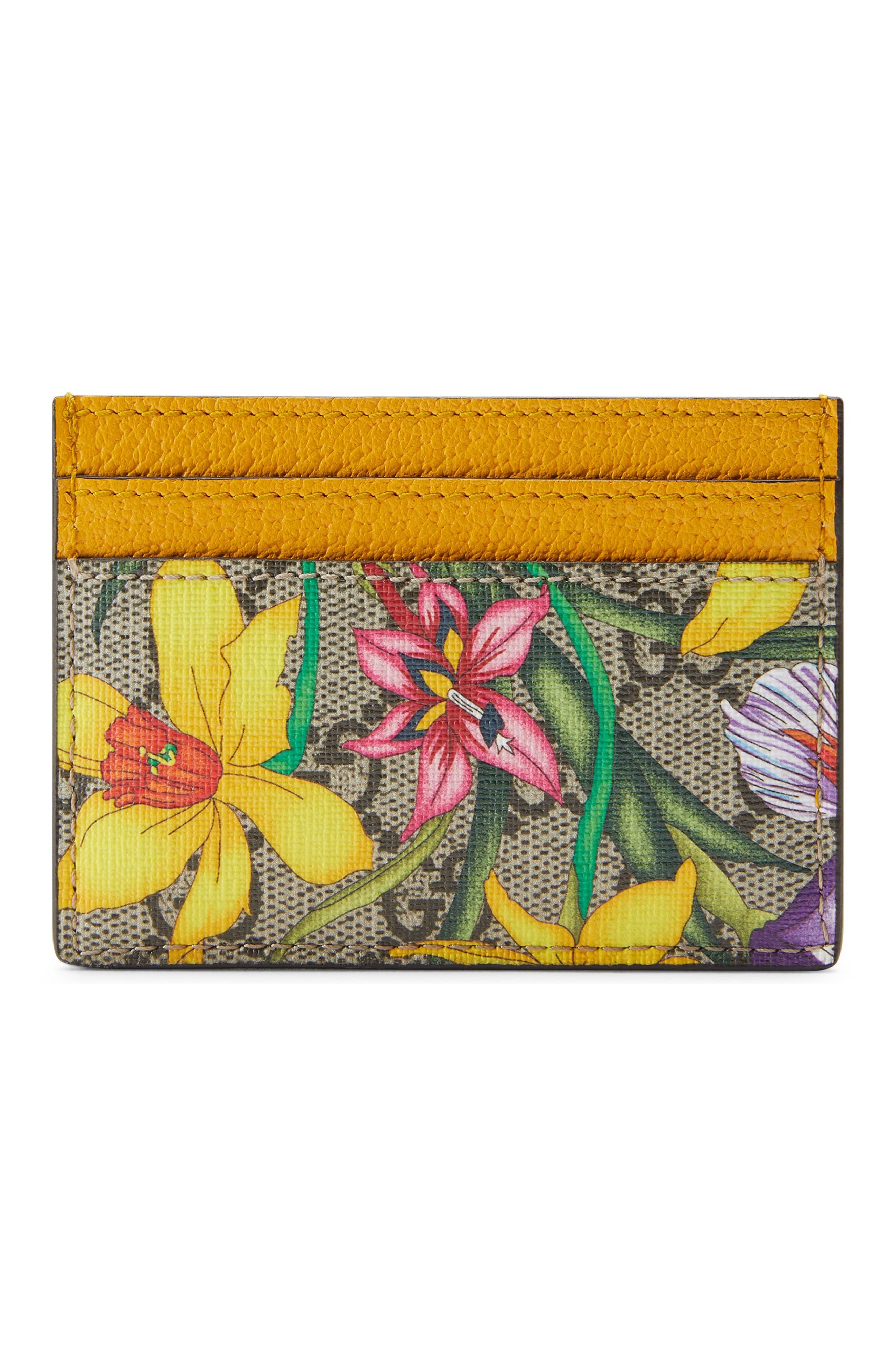 gucci card holder floral