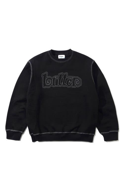 【BUTTER GOODS】 Ridge Sport Crewneck, Black Butter Goods Men's Ridge Sport Crewneck in Black Butter Goods