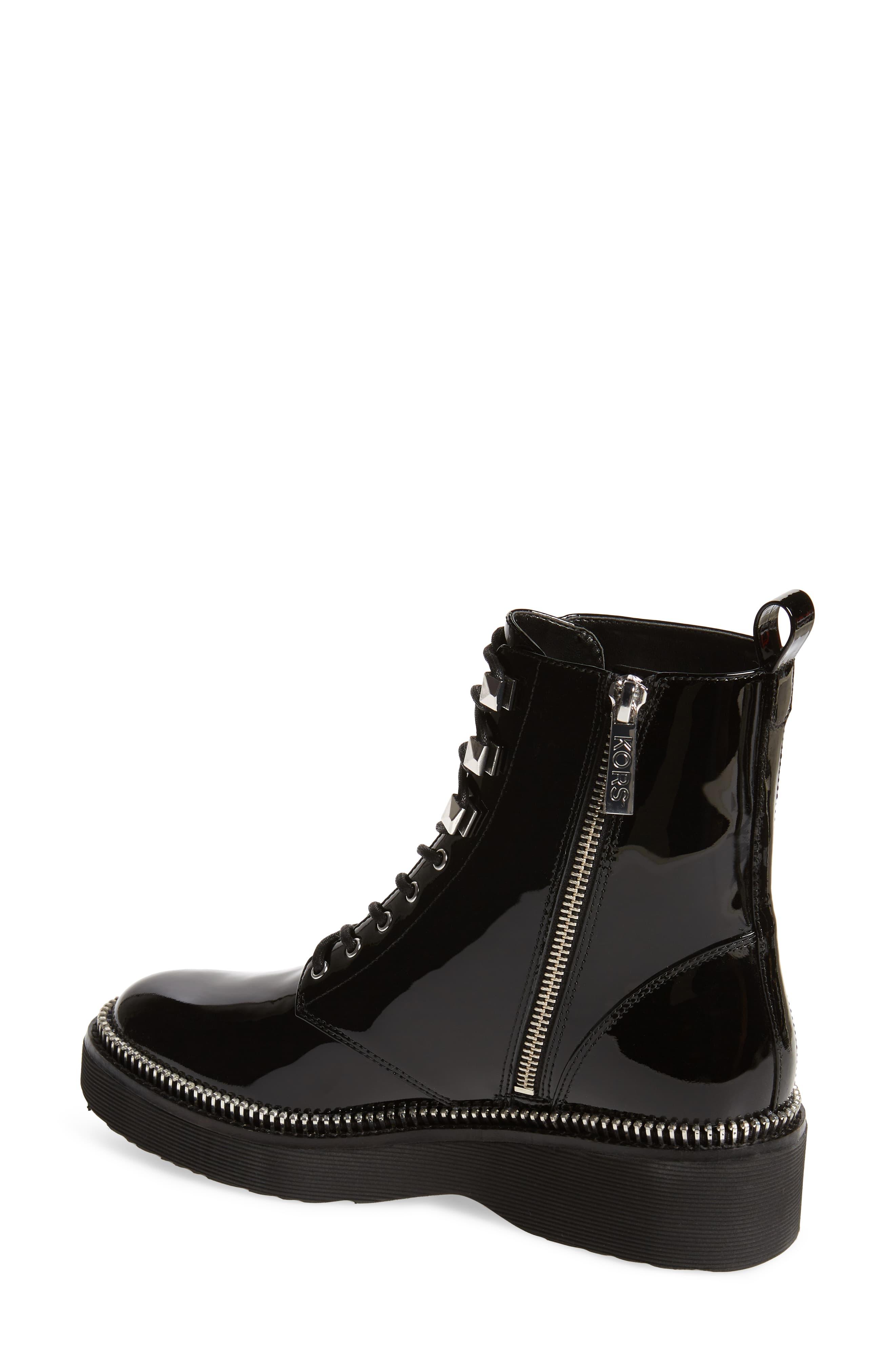 MICHAEL Michael Kors Haskell Combat Boot in Black Patent Leather (Black ...