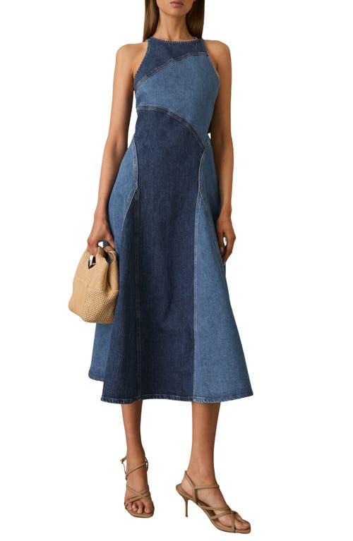 【海外限定】REISSワンピース☆Terra Front-Slit Denim Midi Dre Reiss Terra Denim Button-Through Midi Dress In Indigo