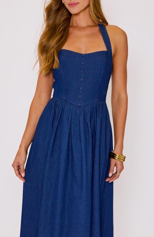 Vici Collection Kylie Denim Halter Midi Dress in Blue | Lyst