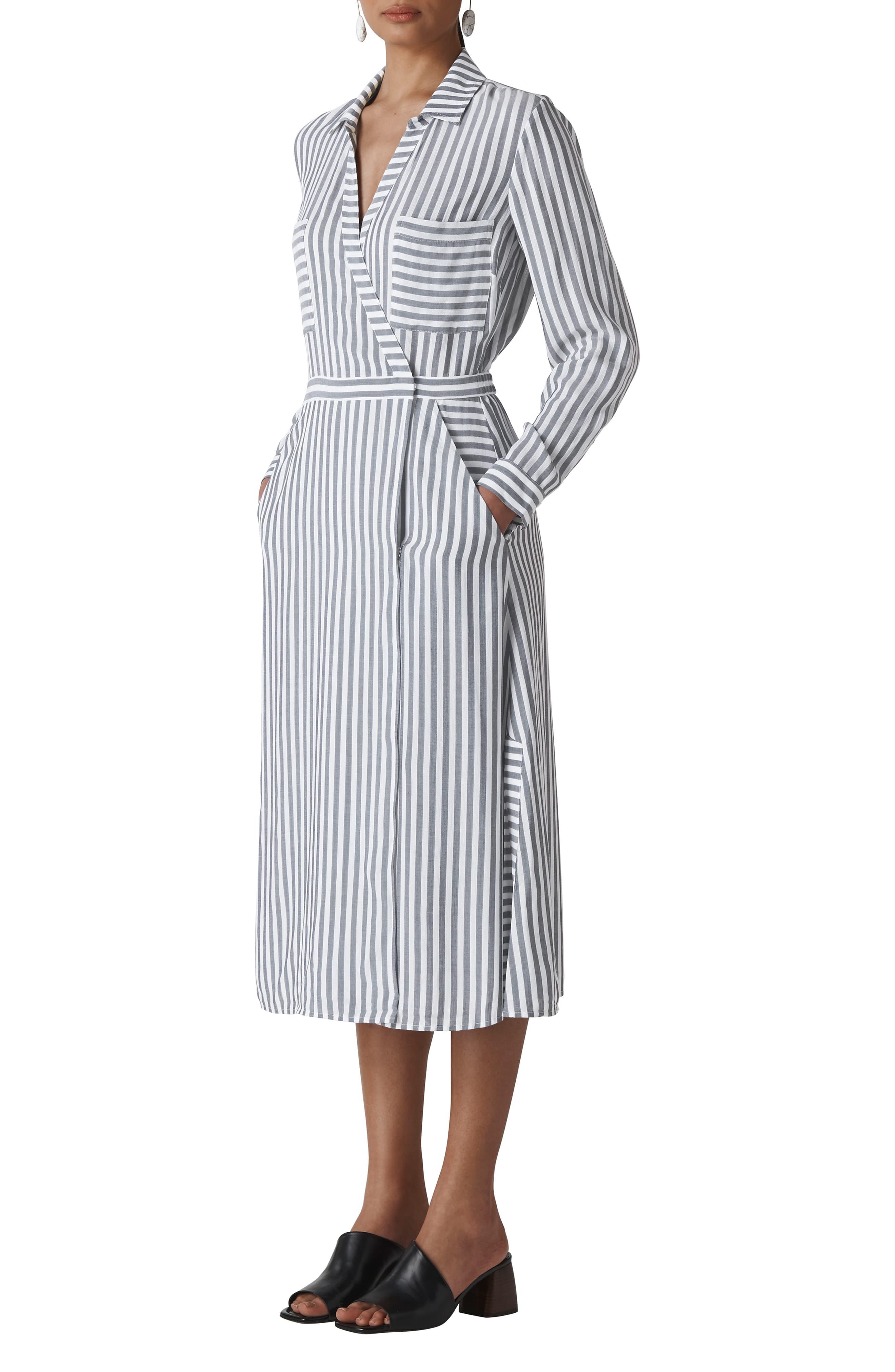 whistles stripe shirt dress