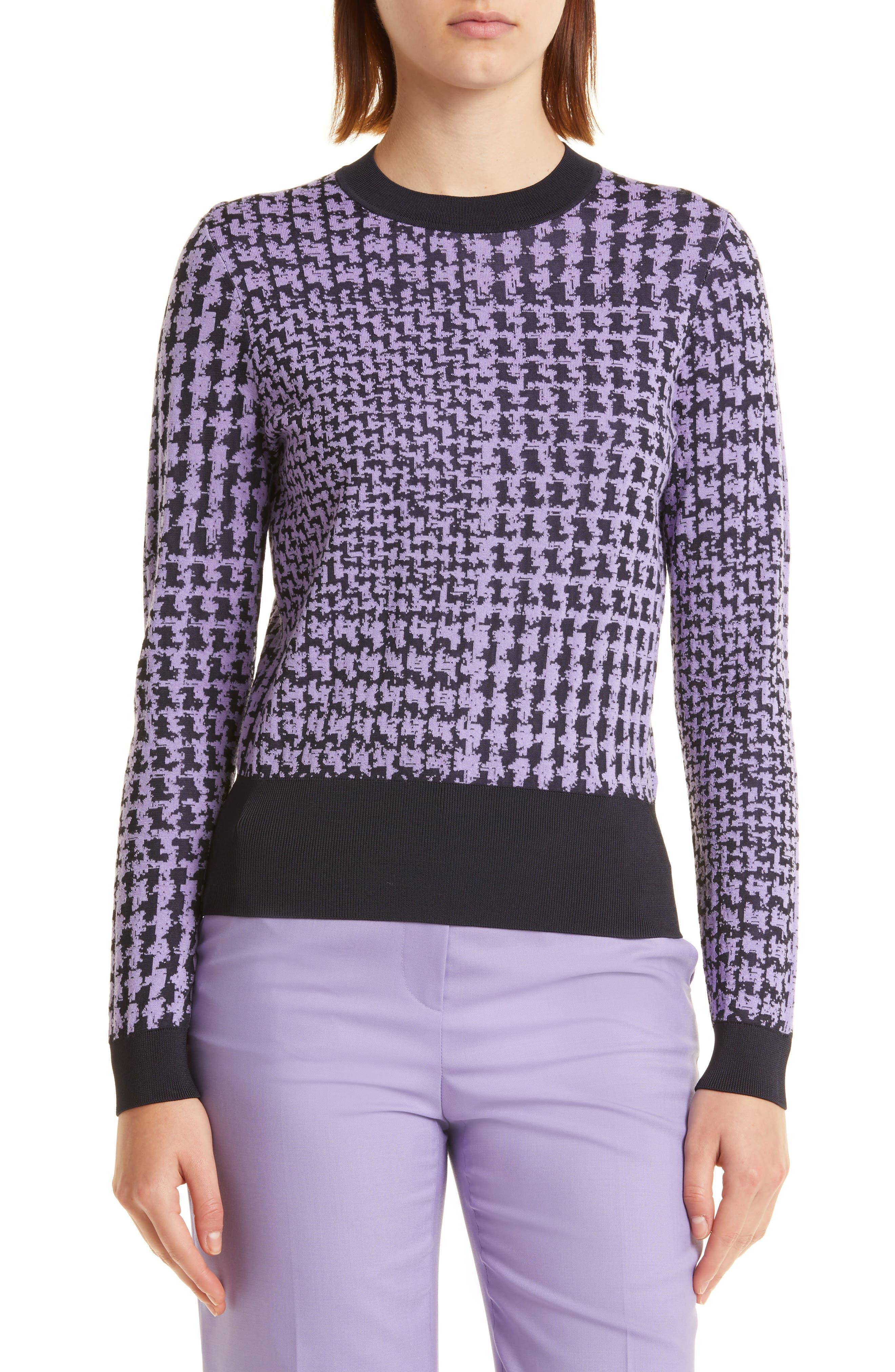 BOSS by HUGO BOSS Favianna Wool & Cotton Blend Sweater in Purple | Lyst