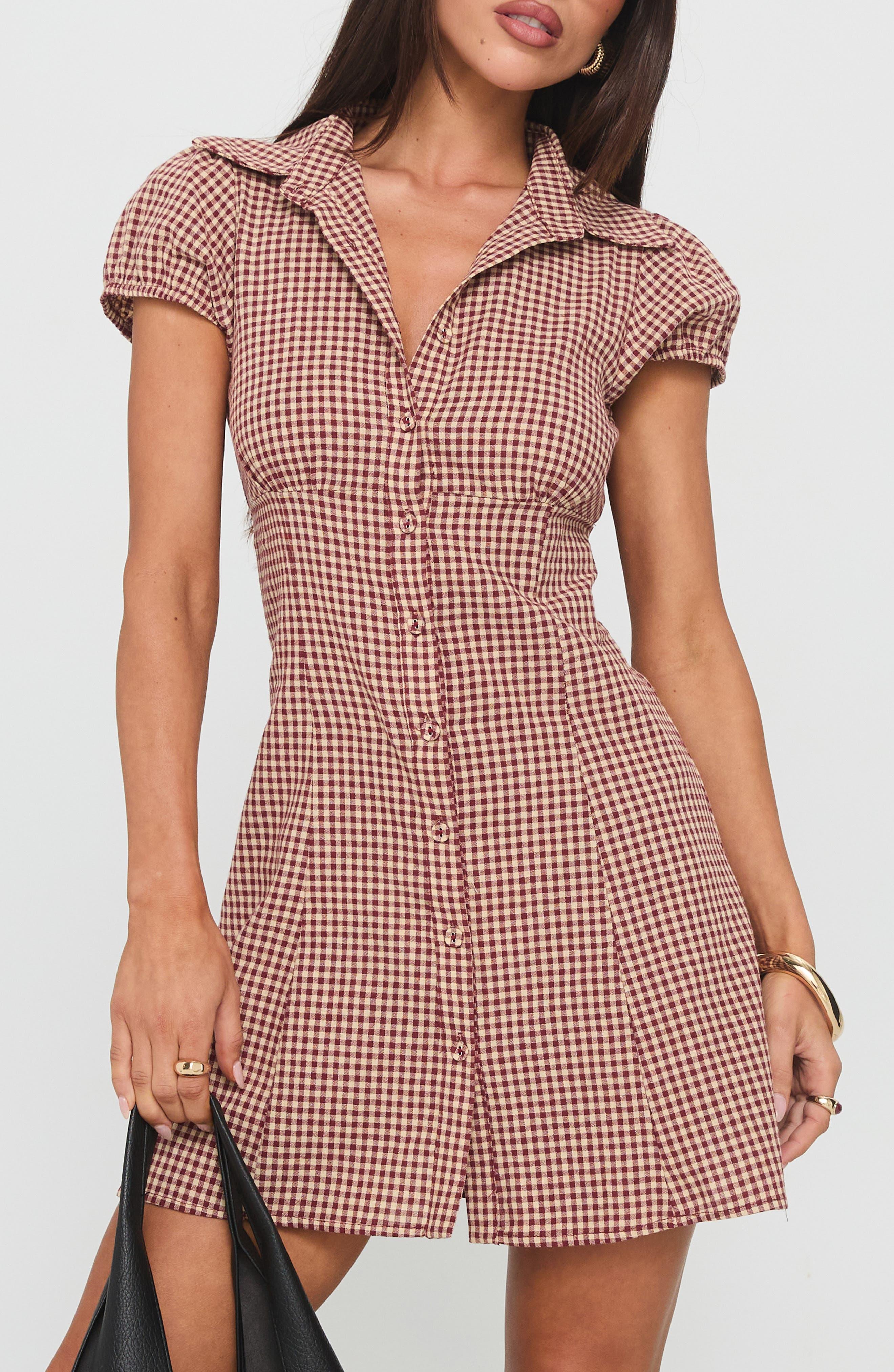 gingham dress princess polly adjustable straps Princess Polly Wescott Gingham Playsuit