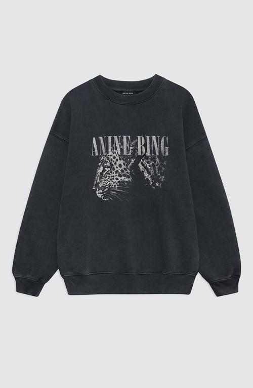 【最終価格！】ANINIE BING スウェット Anine Bing Evan Sweatshirt in Heather Grey - Black White Denim