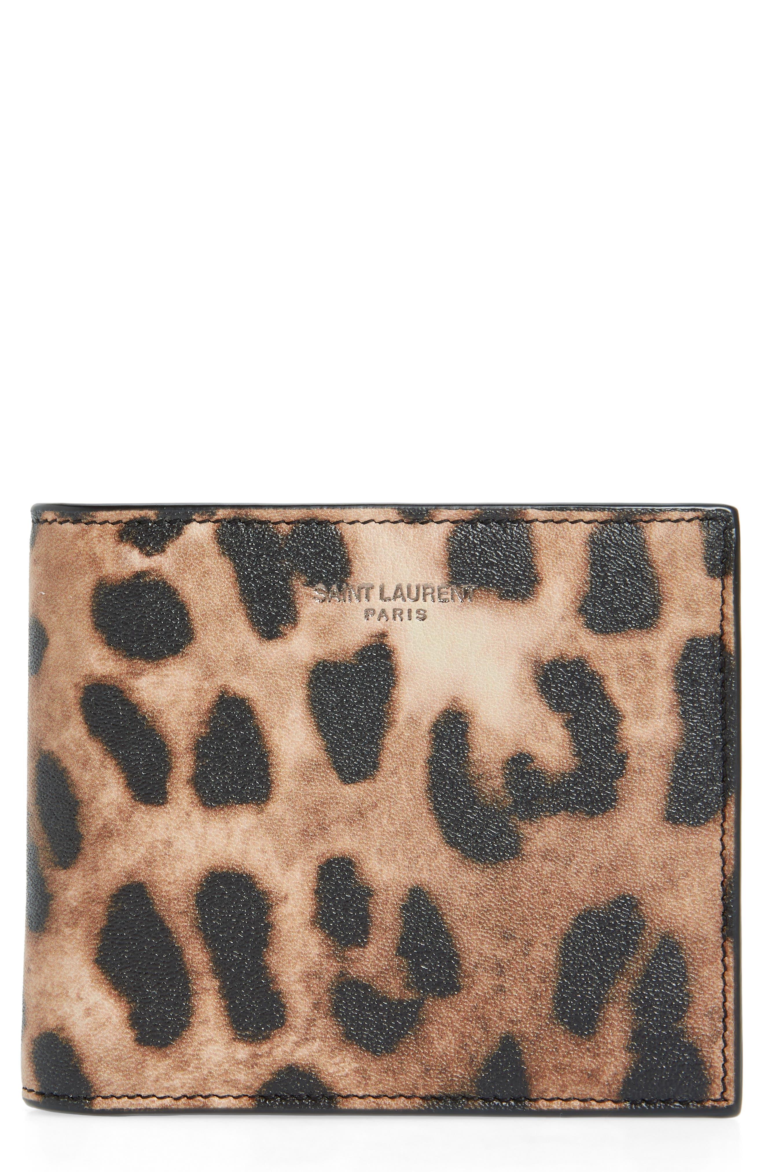 Saint Laurent East west Leopard Print Wallet in Brown for Men Lyst
