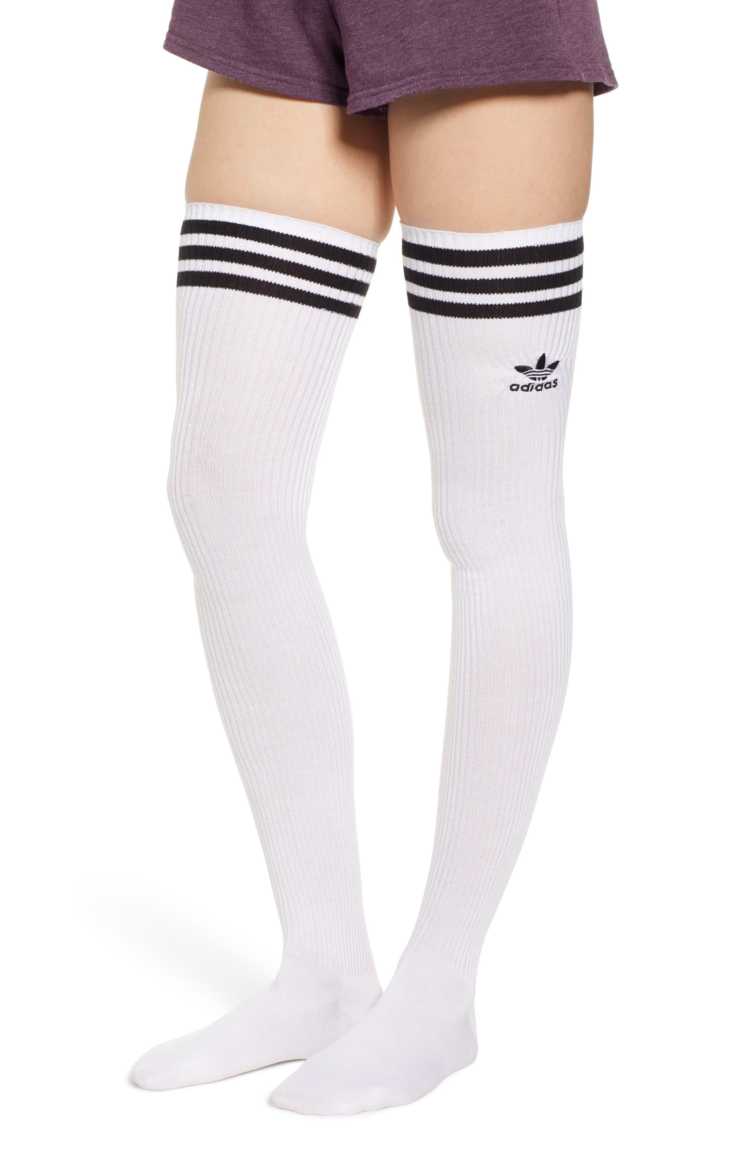 adidas Over The Knee Socks in White 
