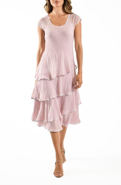 komarov tiered chiffon dress Komarov Sleeveless Charmeuse & Chiffon Cocktail Dress with Jacket in Navy at Nordstrom, Size Medium