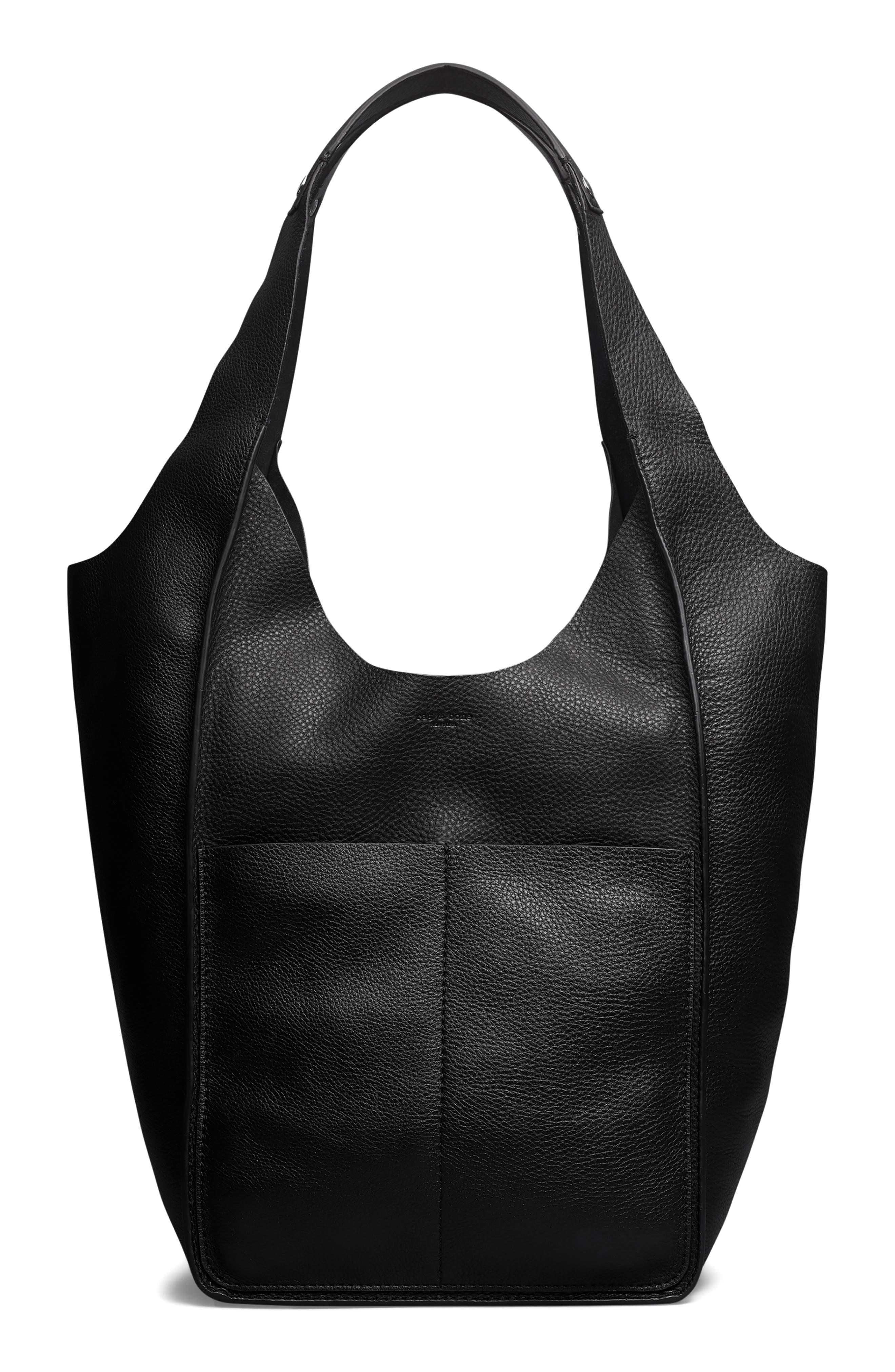 Rag & Bone Logan Leather Shopper Shoulder Bag in Black Lyst
