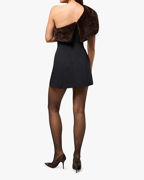one sleeve black prom dress One Shoulder Black Long Prom Dress with Pockets Feathers PSK039 US2 / Black main image 1