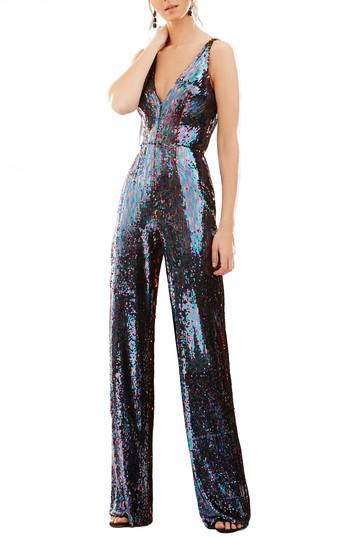 dress the population charlie sequin jumpsuit