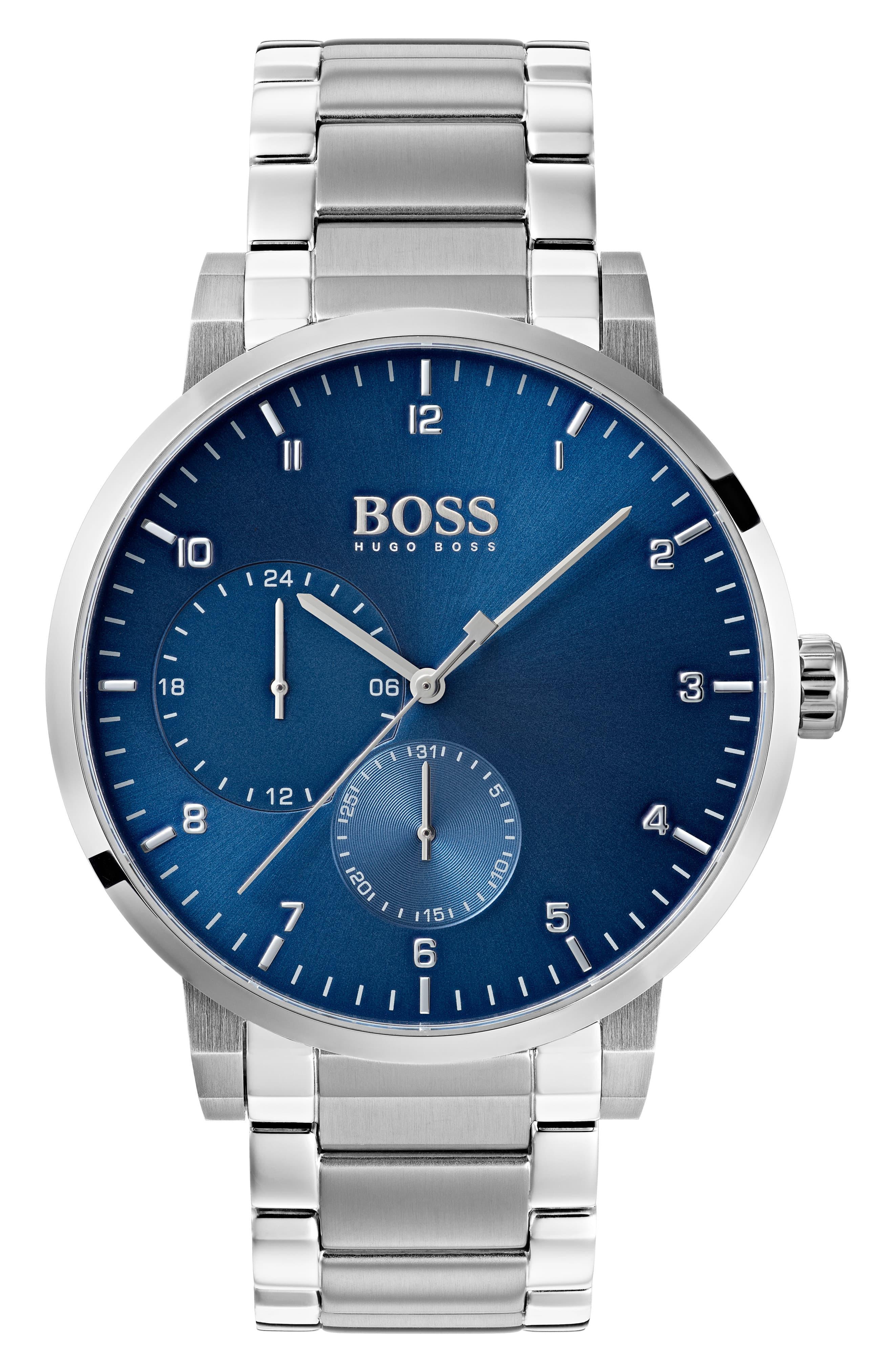 hugo boss watch silver and blue
