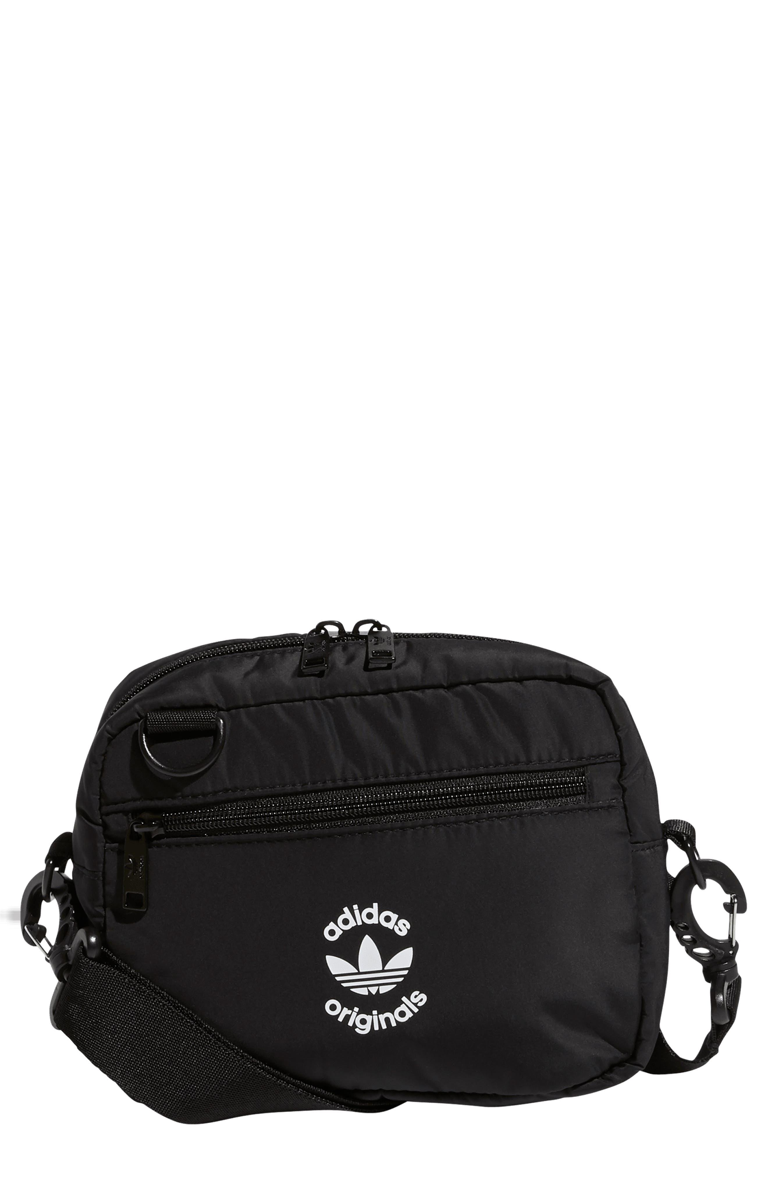 adidas Originals Puffer Clip On Pouch & Crossbody Bag in Black/White  (Black) | Lyst