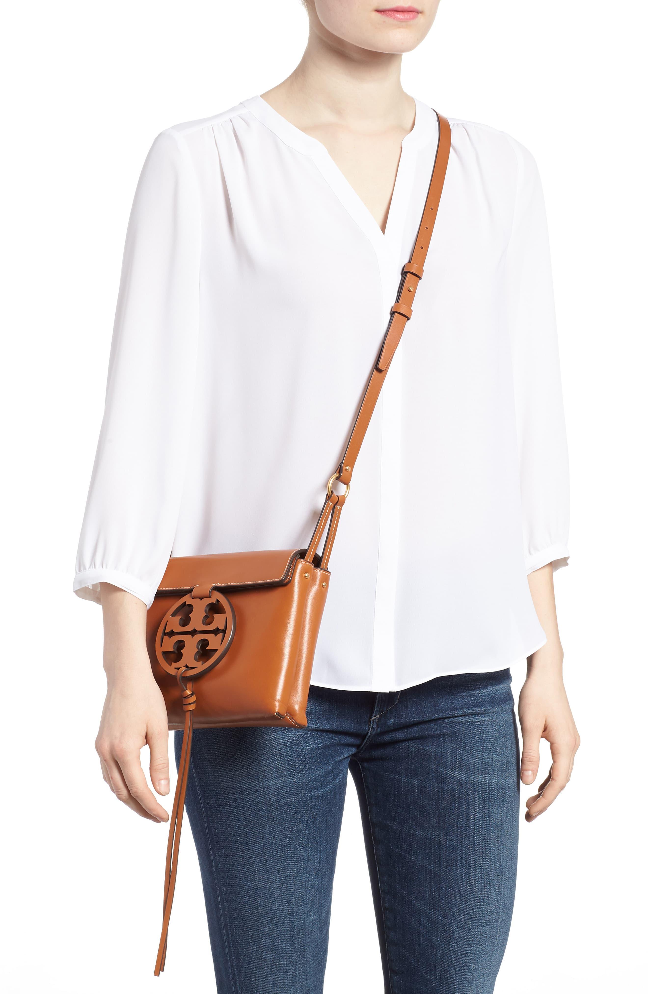 Tory Burch Miller Leather Crossbody Bag in Brown - Lyst