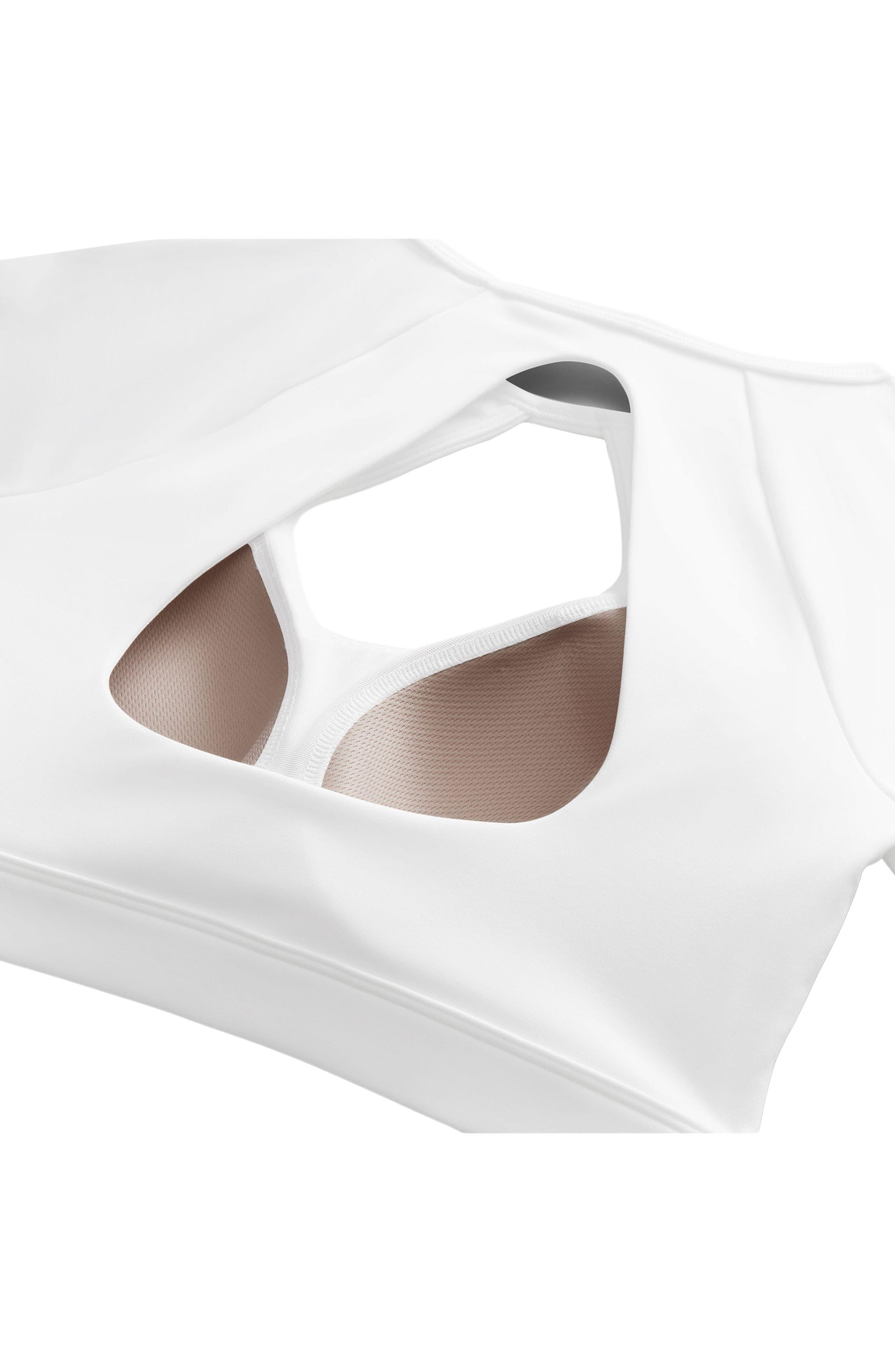 Nike Long Sleeve Padded Crop Top in White | Lyst