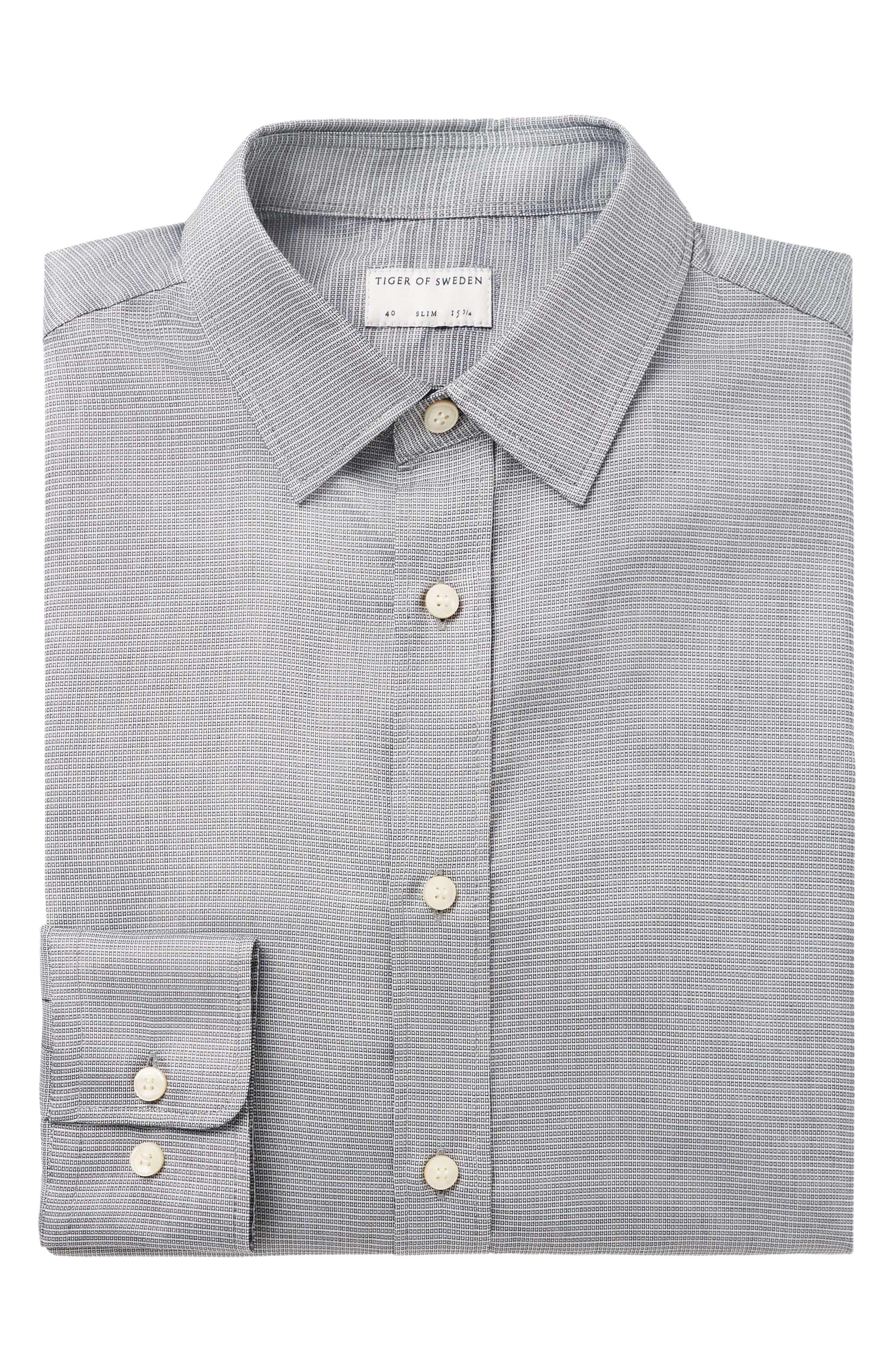 Tiger Of Sweden Adley Slim Fit Grid Check Cotton Button-up Shirt in Gray  for Men | Lyst