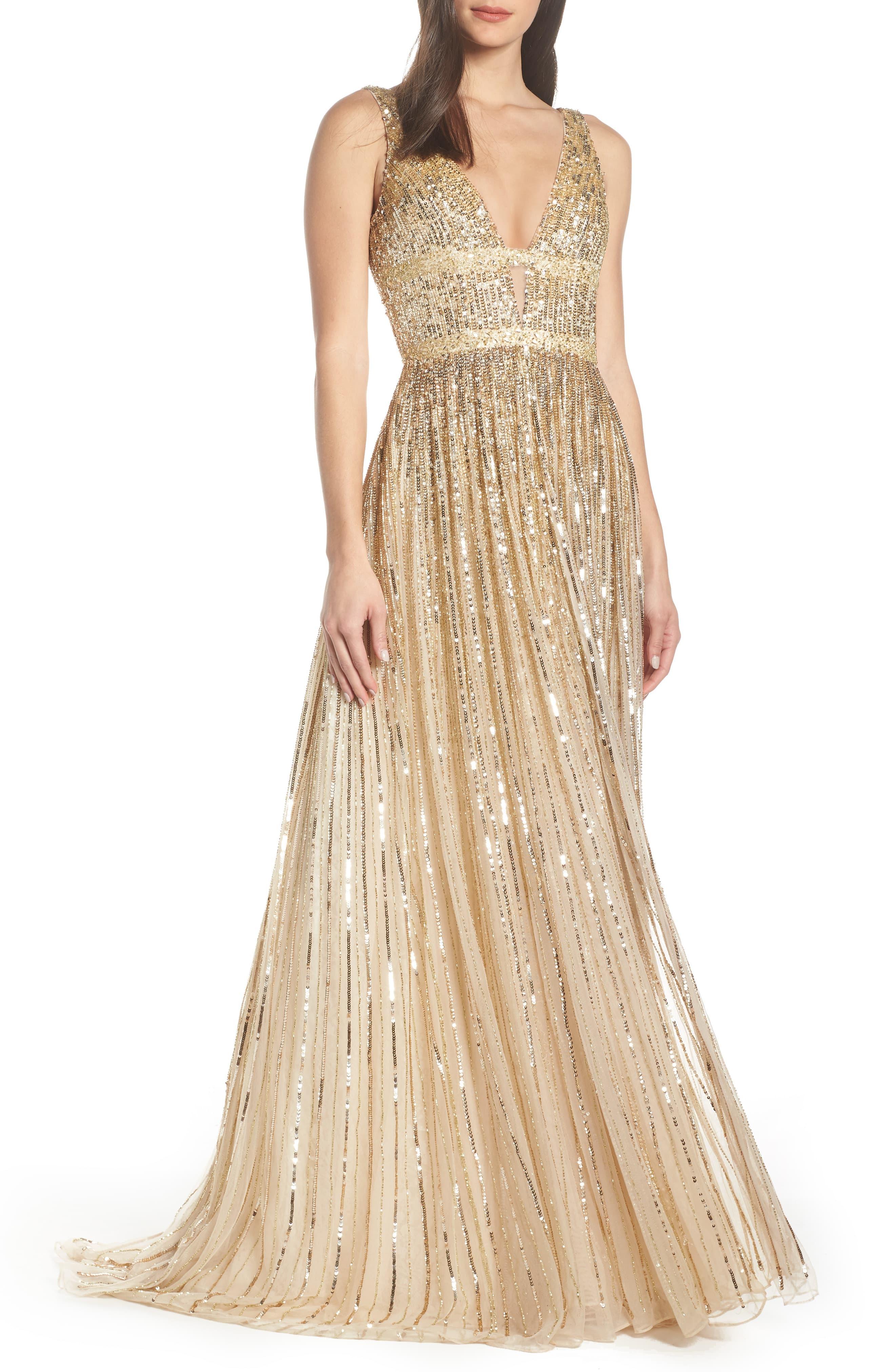 mac duggal halter sequin gown