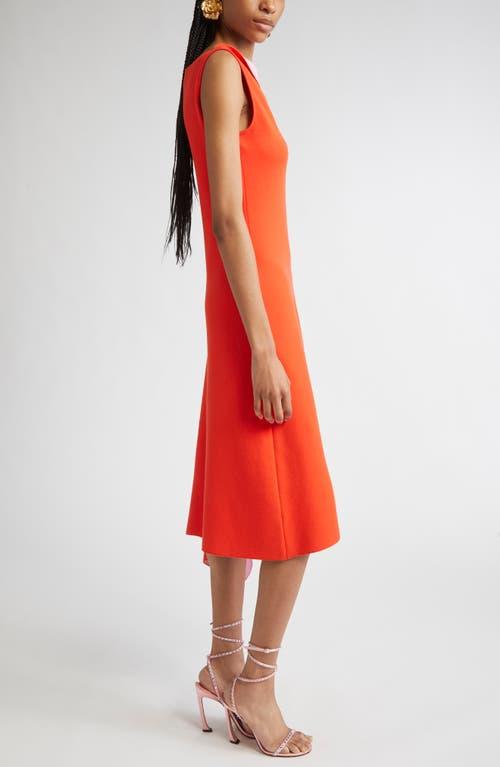 Oscar de la Renta Draped Double Face Jersey Dress in Red | Lyst