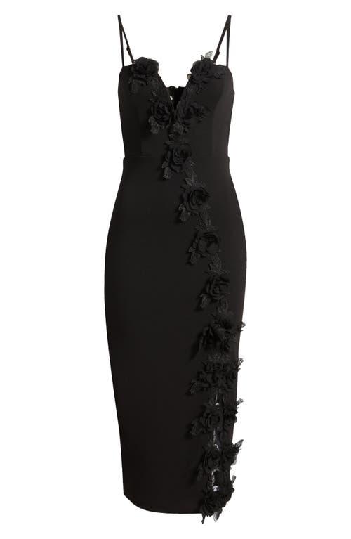 Lulus 3D Floral Appliqué Stretch Cocktail Dress in Black Lyst