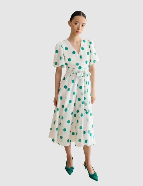 slim fit dress slacks Green Polka Dot Strappy Tailored Dress main image 1
