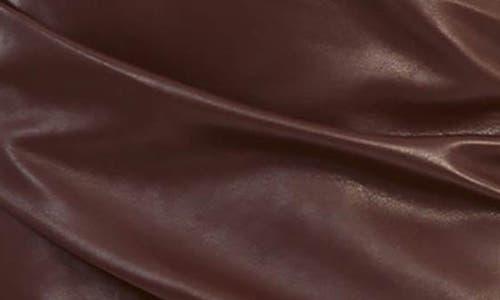 Bardot Kai Strapless Faux Leather Midi Dress in Brown | Lyst