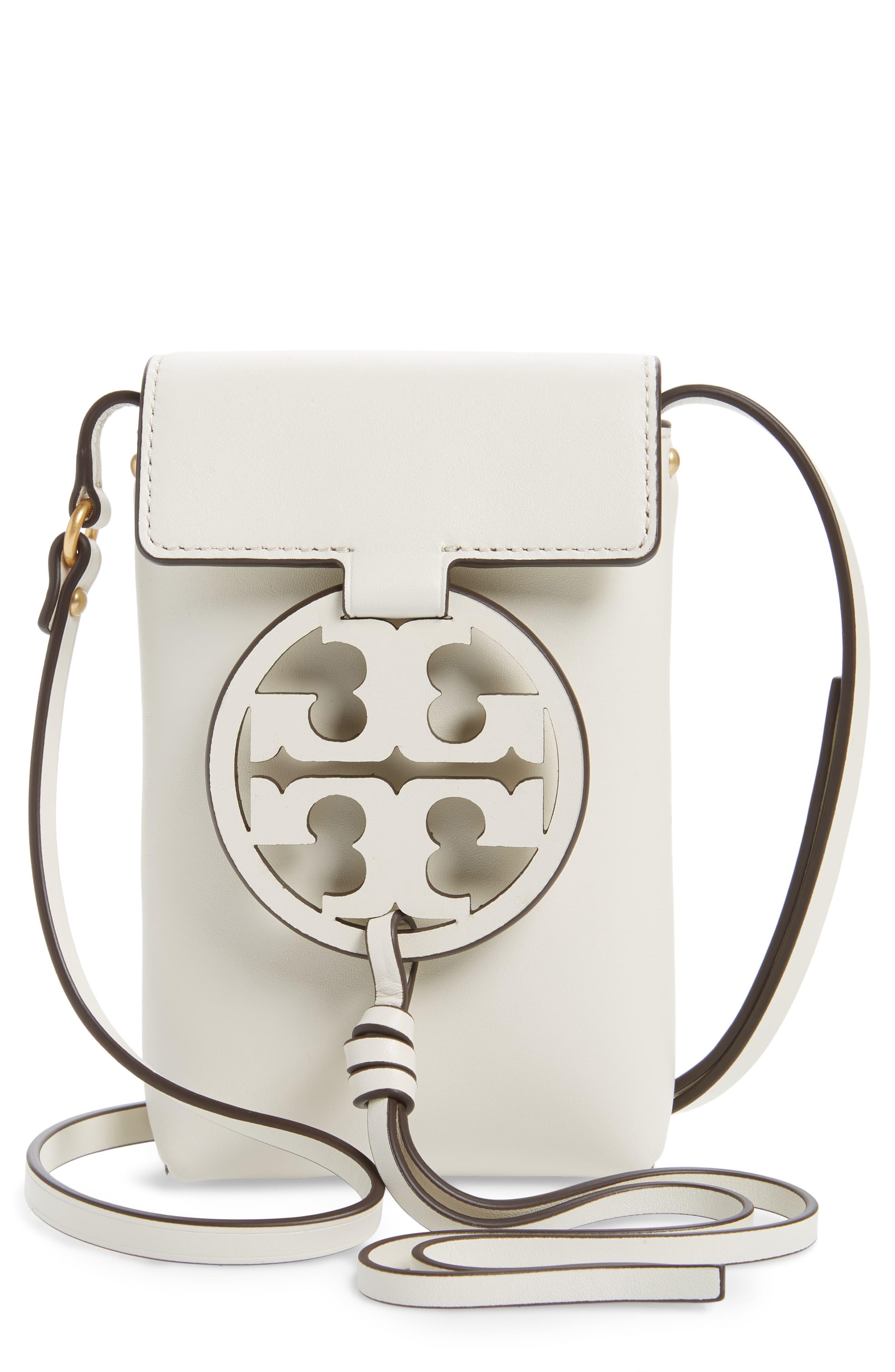 Tory Burch Miller Leather Phone Crossbody Bag in Black - Lyst