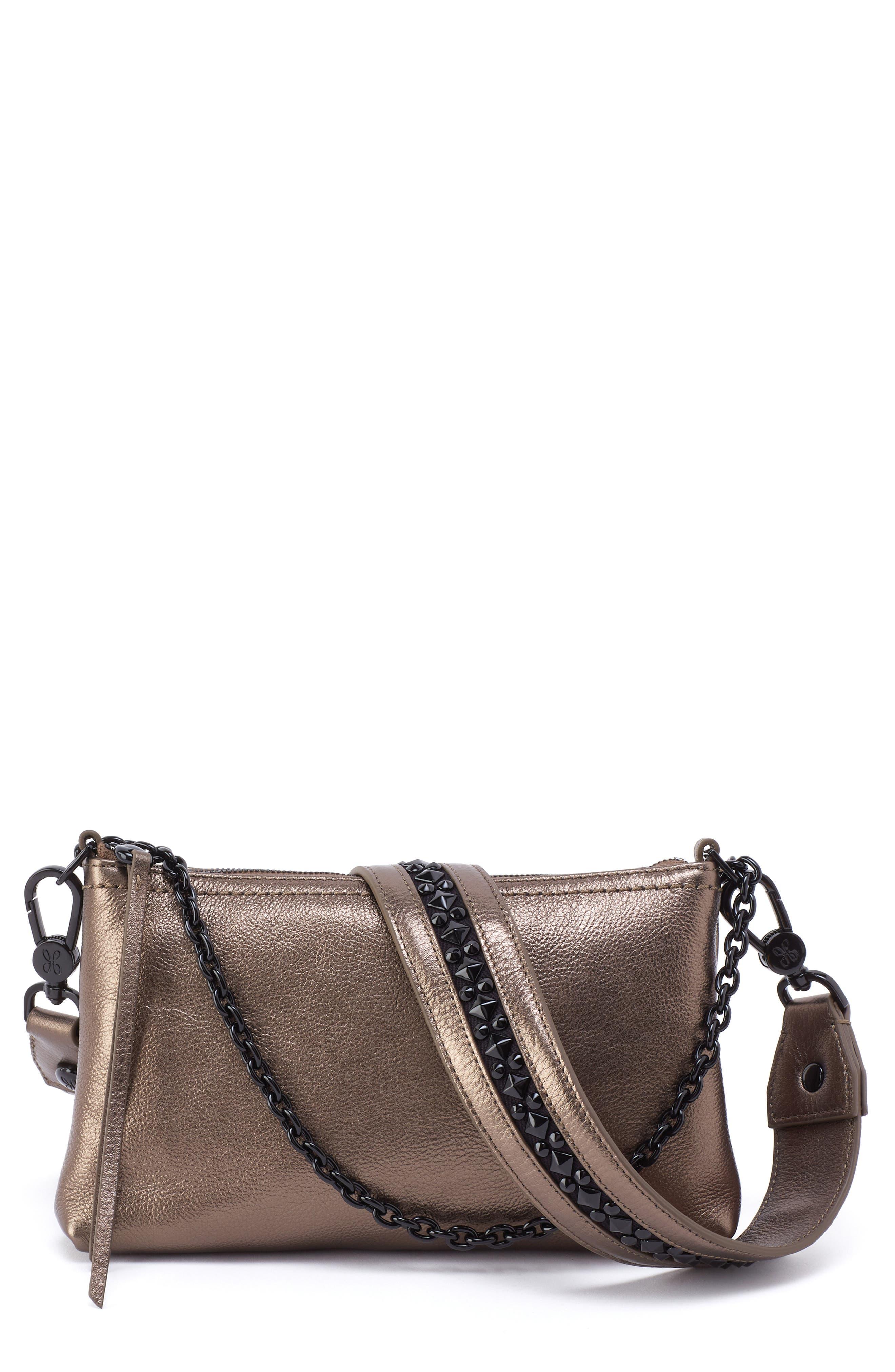Hobo International Darcy Convertible Metallic Leather Crossbody Bag in