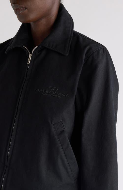 Balenciaga Bb Garderobe Cotton Canvas Shrunk Parka in Black