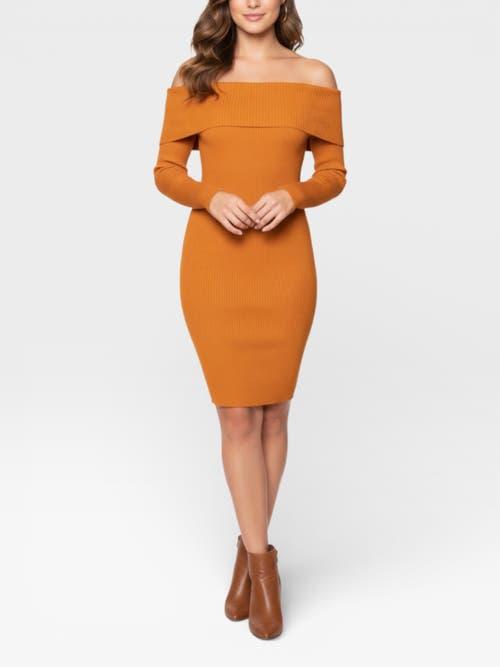 open lace back dress All About You Orange Sweater Dress – She's A Doll main image 0