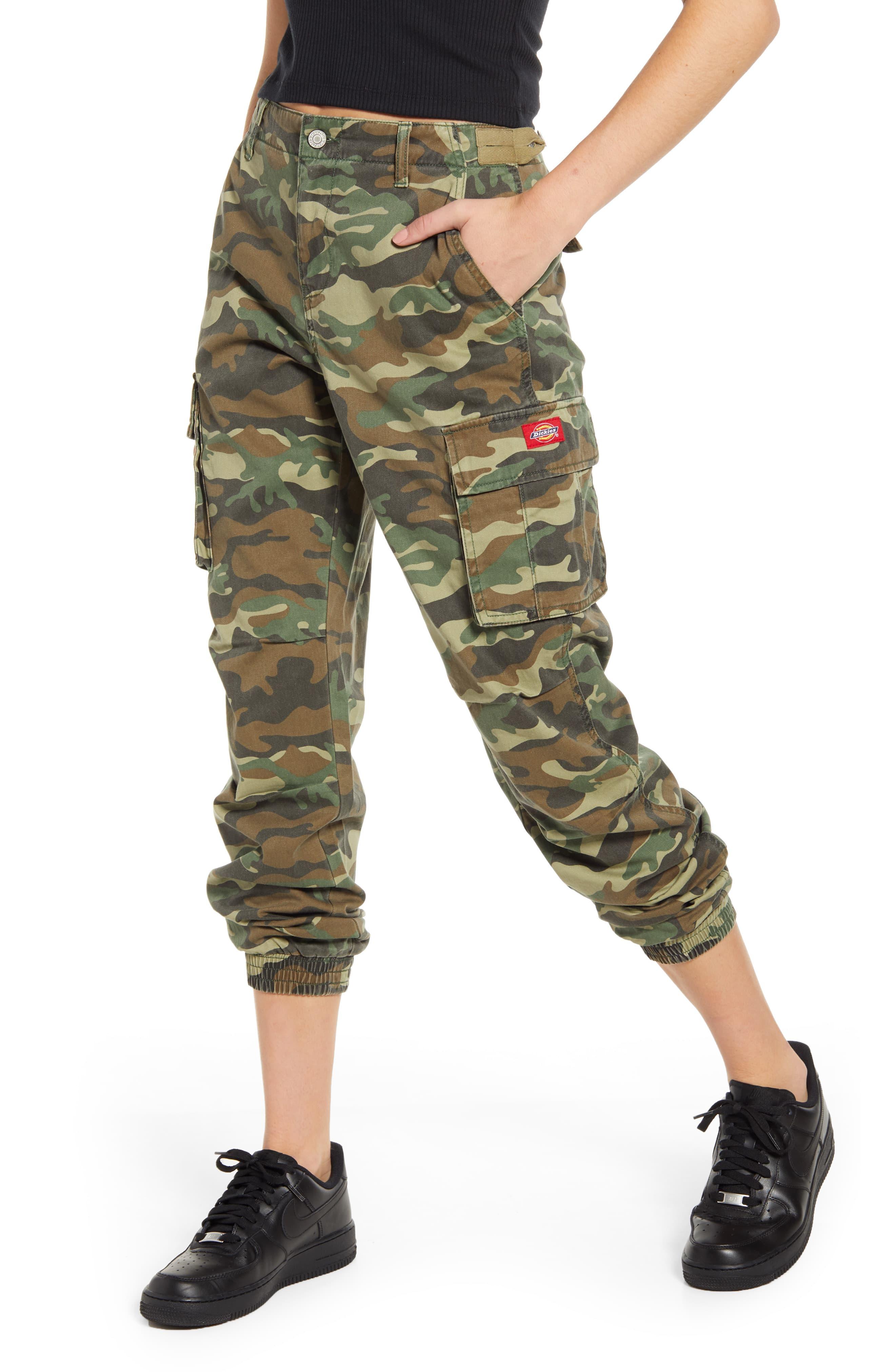 Dickies Cotton Camo Cargo Utility Jogger Pants in Olive Camo (Green ...