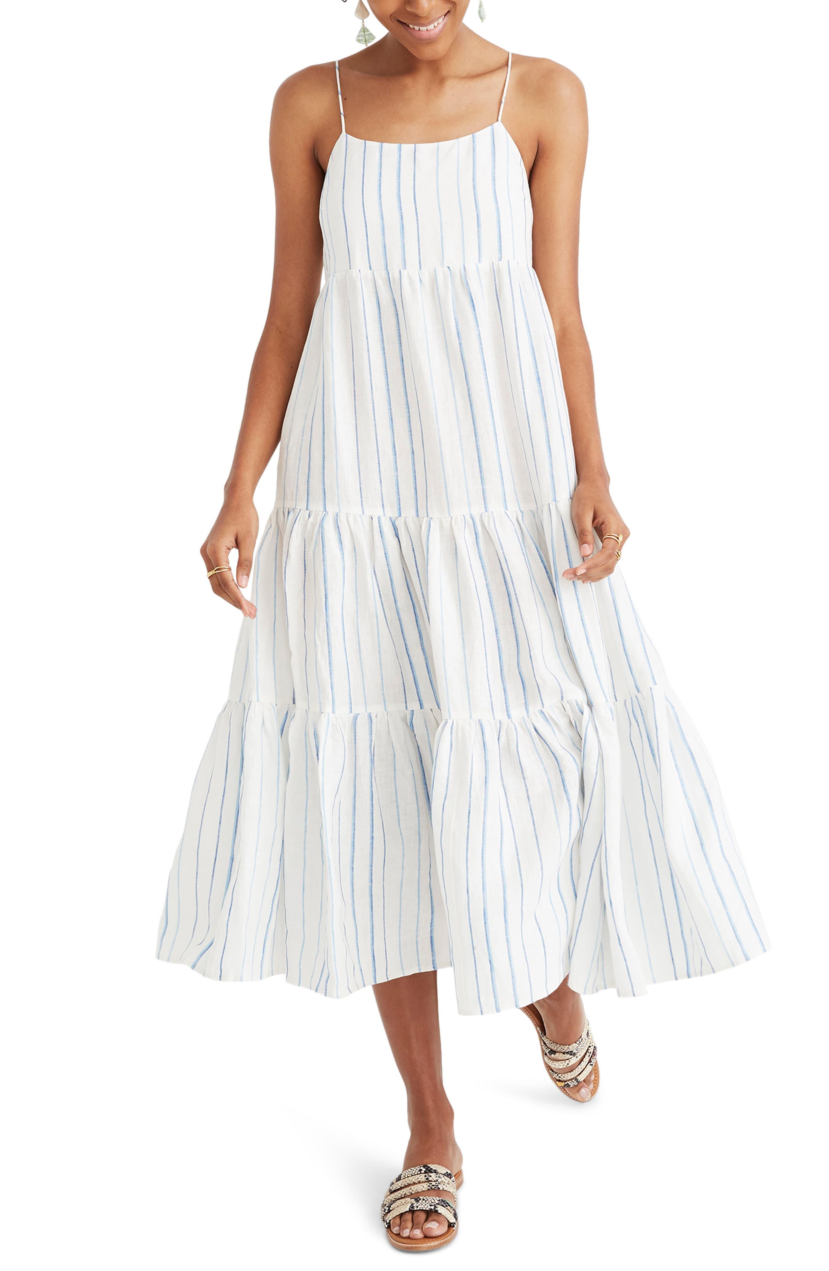 tiered linen dress
