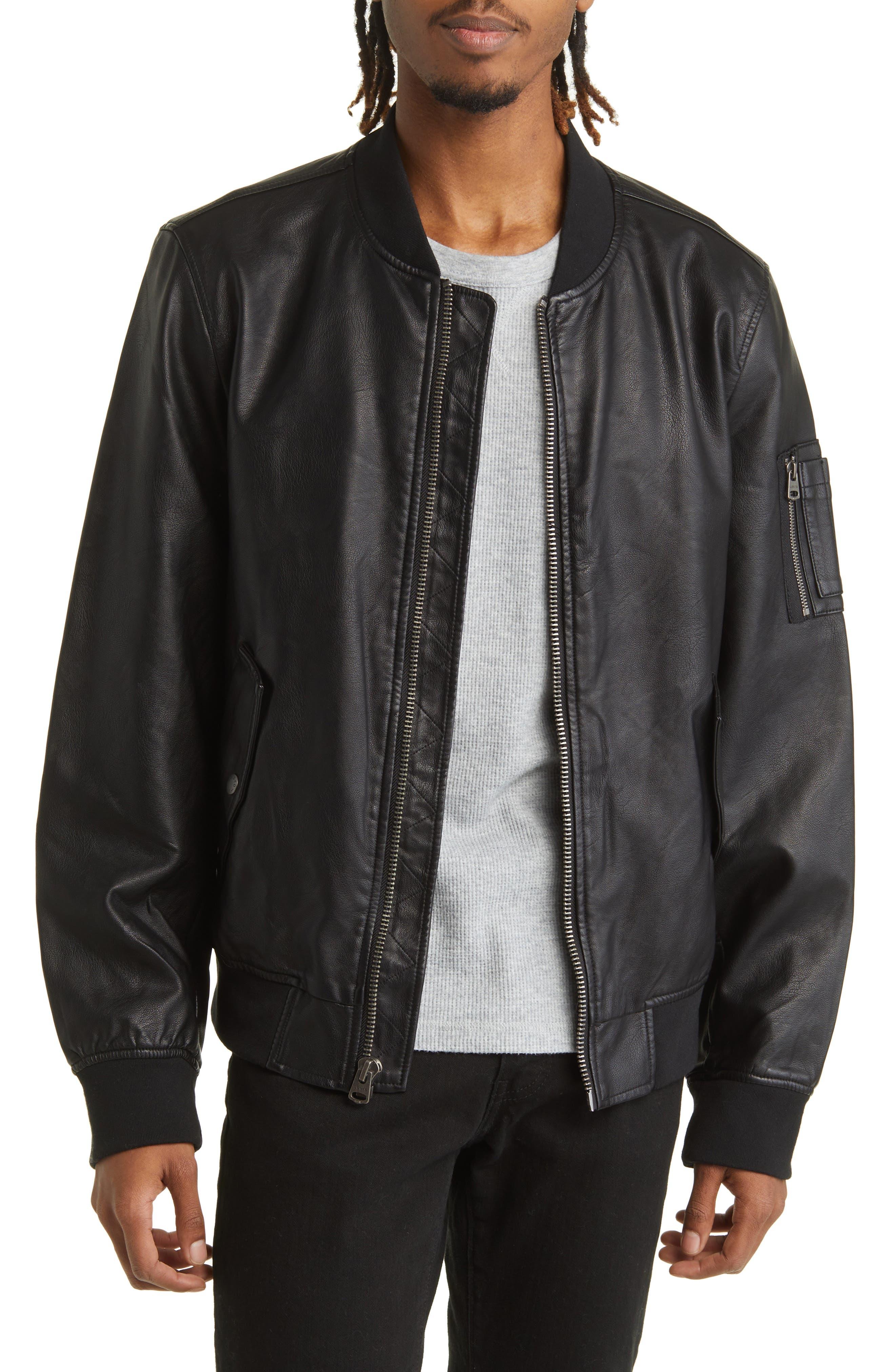 Levi's Varsity Faux Leather Bomber Jacket in Black for Men Lyst