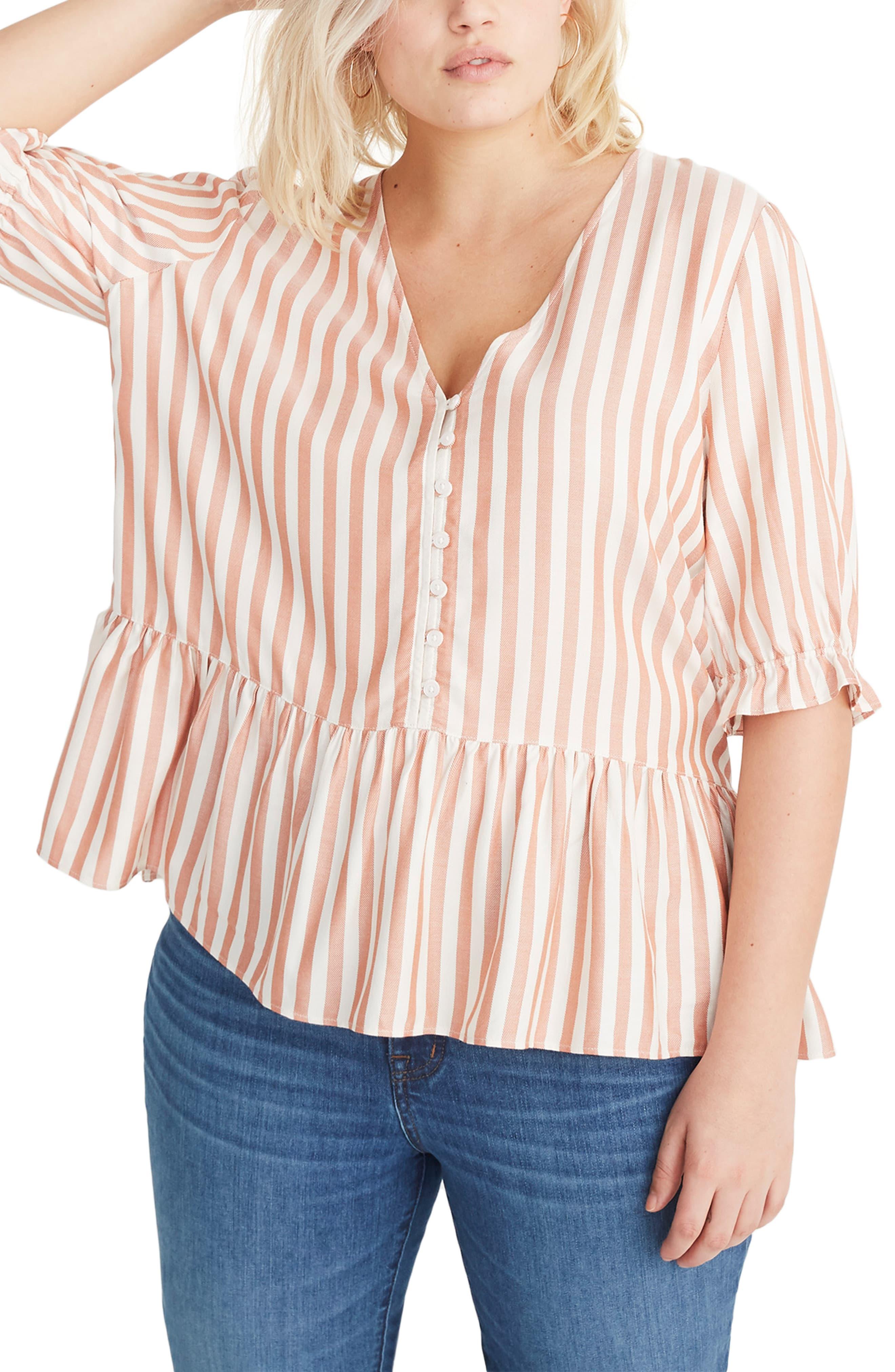 madewell courtyard ruffle hem top