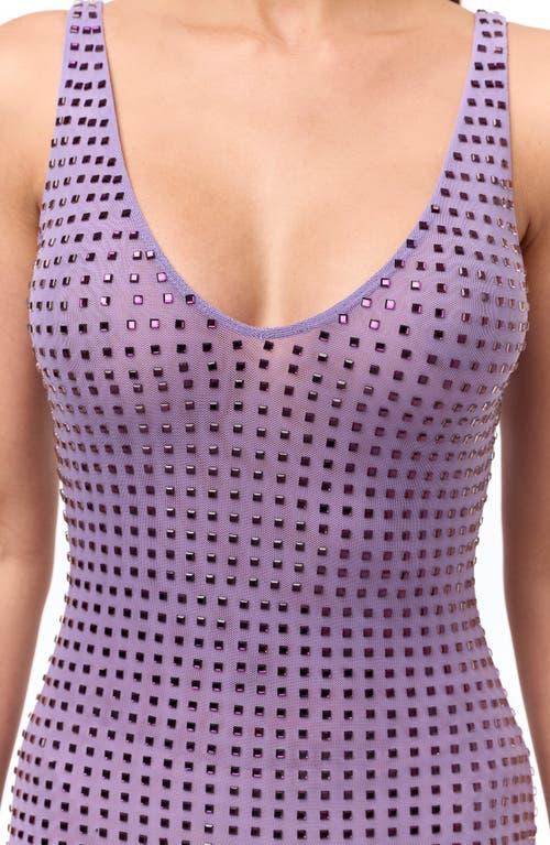 purple sparkly dress Naked Wardrobe Smooth Sleeveless Overlay Maxi Dress in Purple