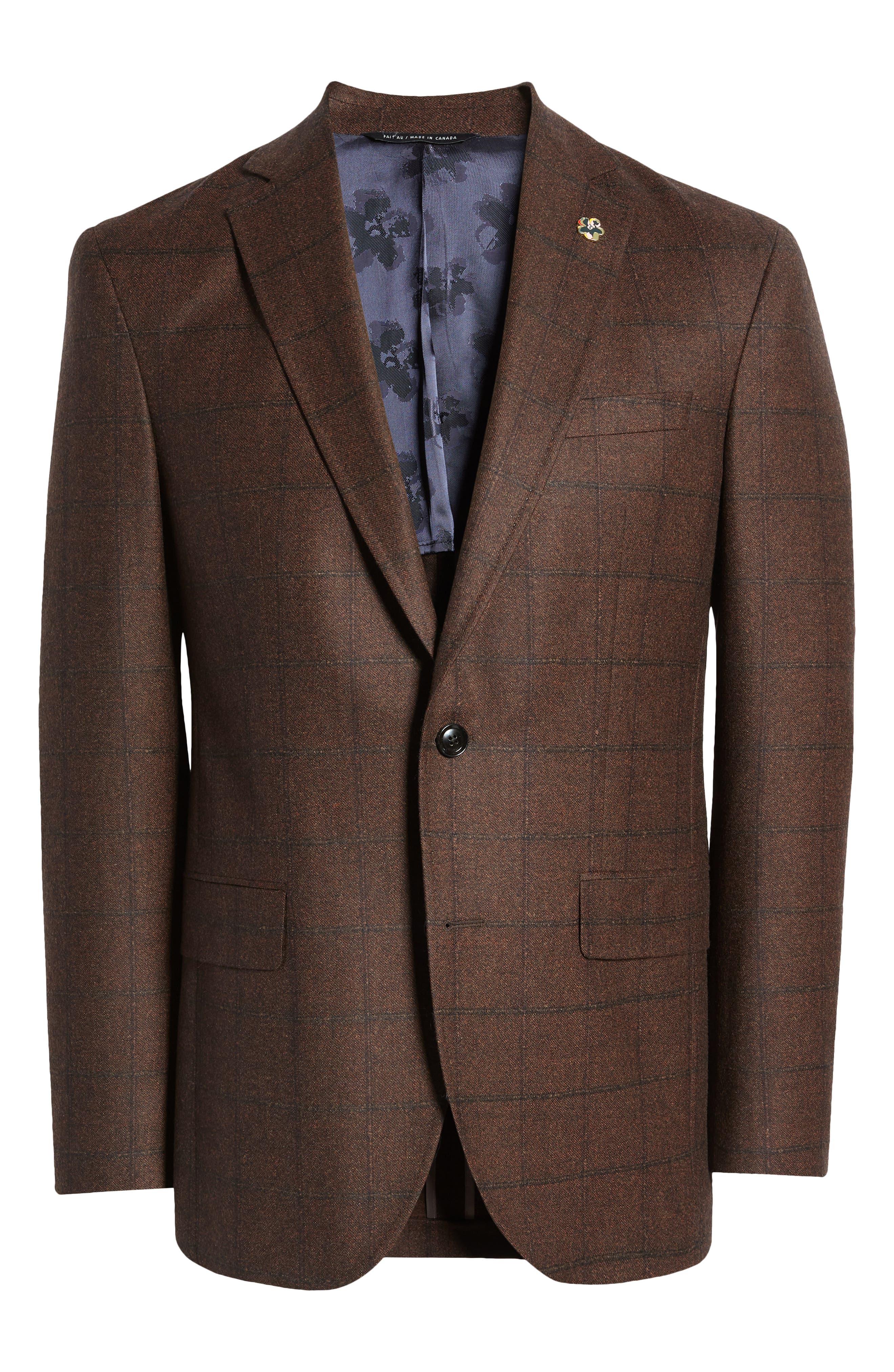 Ted Baker Karl Slim Fit Soft Construction Plaid Wool Sport Coat in