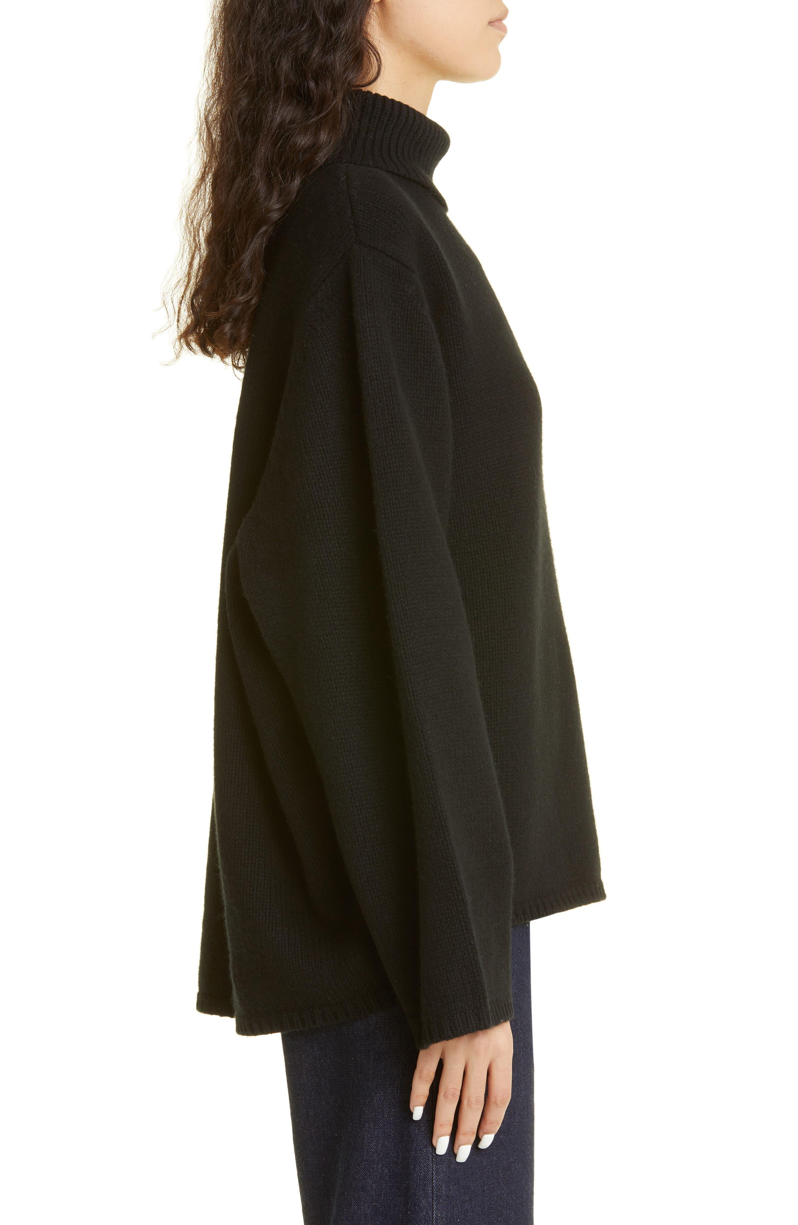 Totême Oversize Wool & Cashmere Turtleneck Sweater in Black | Lyst