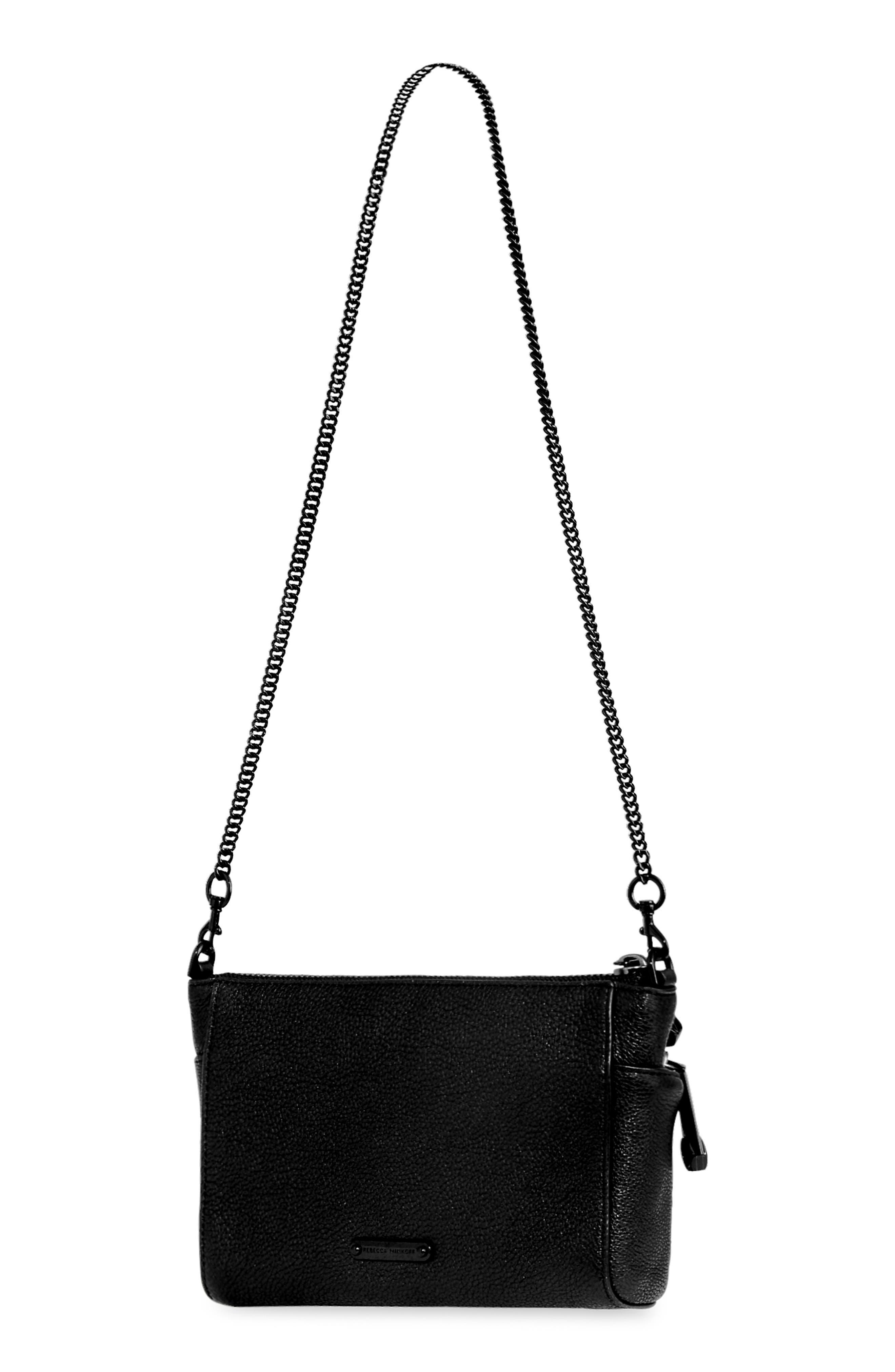 Rebecca Minkoff Pink Leather Crossbody Bag Purse Chain Strap Clip