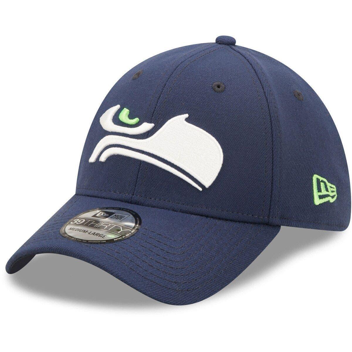 KTZ Neon Green, College Navy Seattle Seahawks Shattered 39thirty Flex Hat  for Men