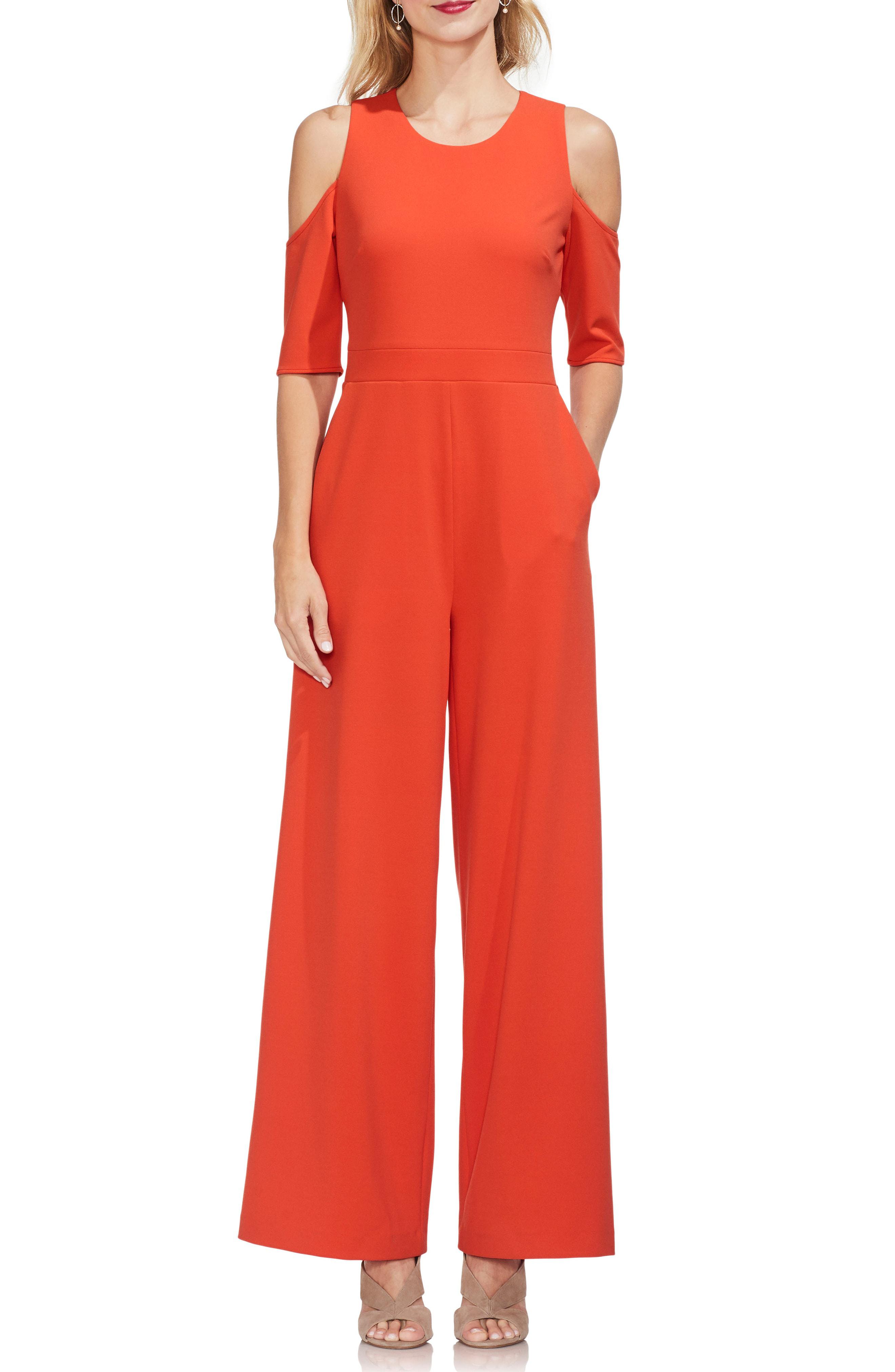 Lyst Vince Camuto Coldshoulder Jumpsuit in Red