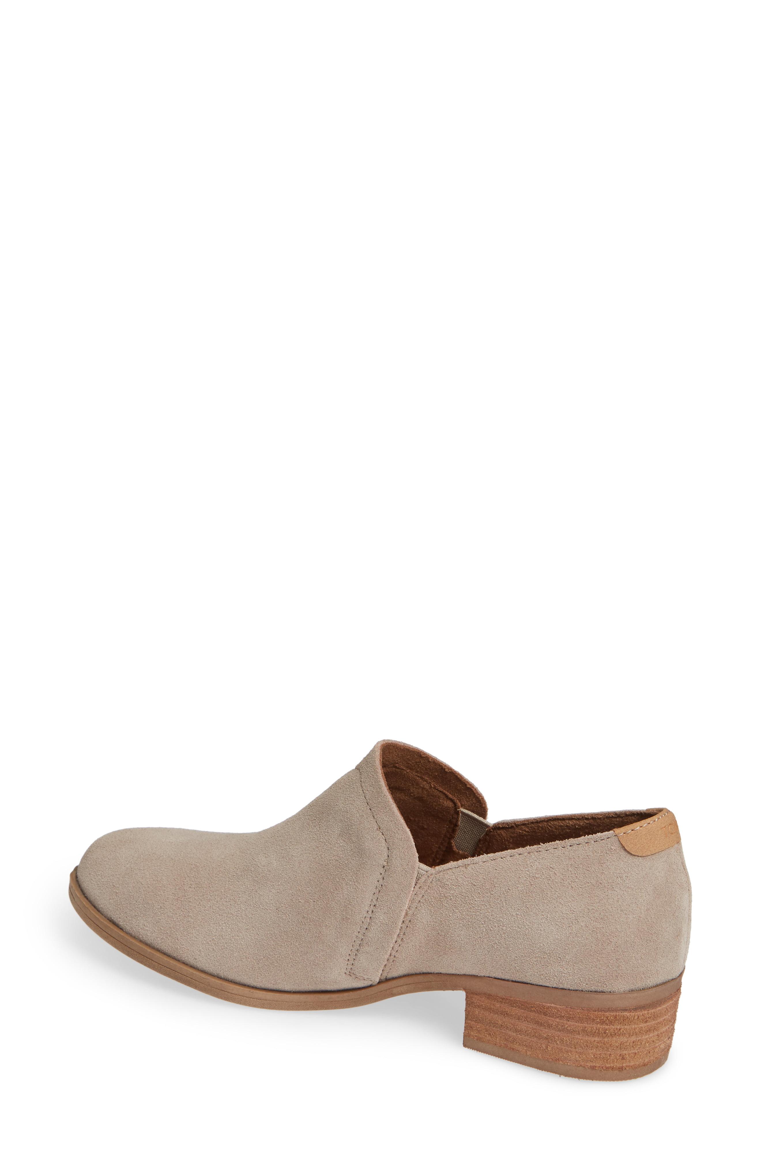 toms shaye booties in desert taupe suede