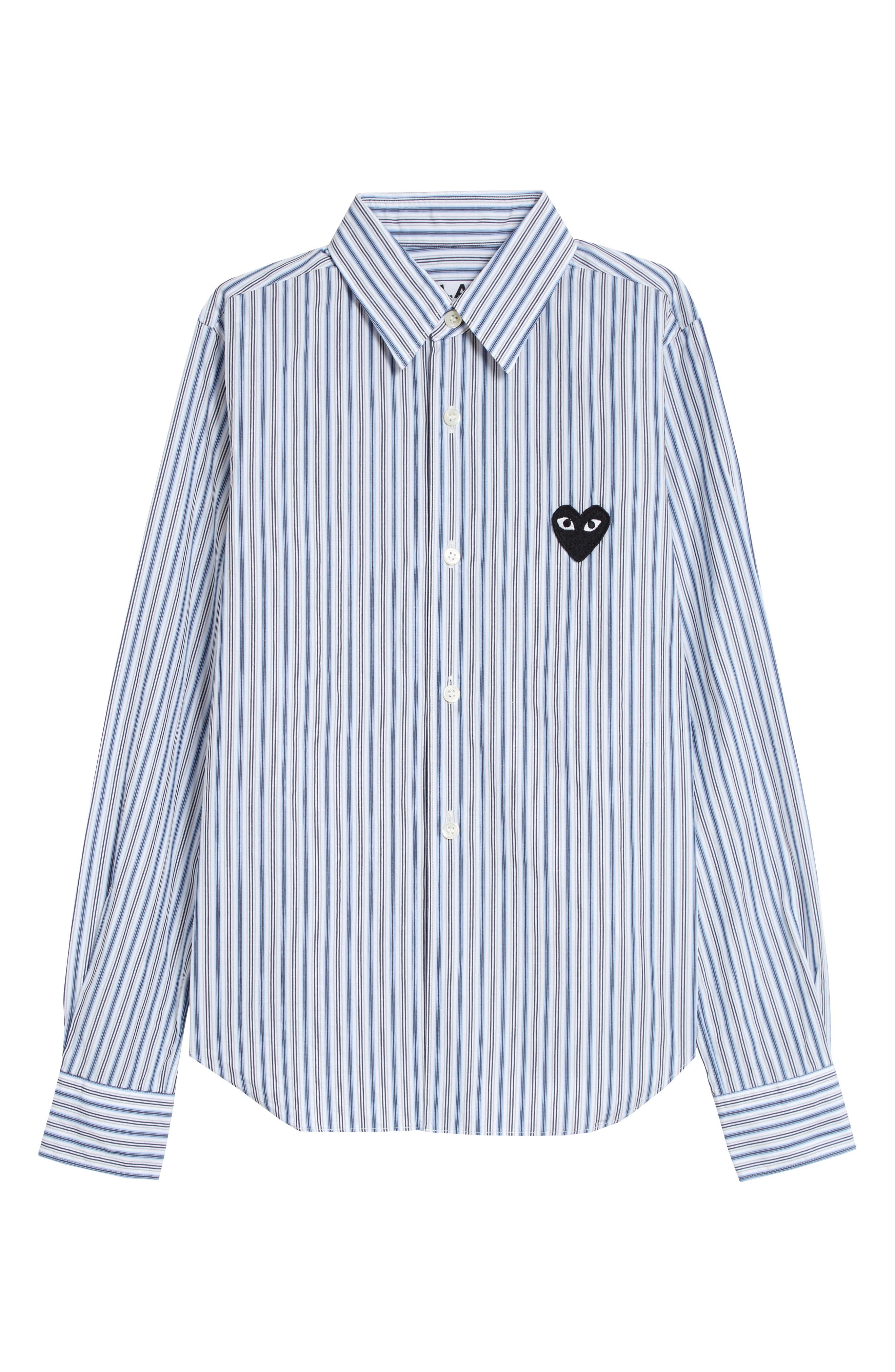 Comme des Garçons Cotton Comme Des Garçons Play Stripe Shirt in Blue - Lyst