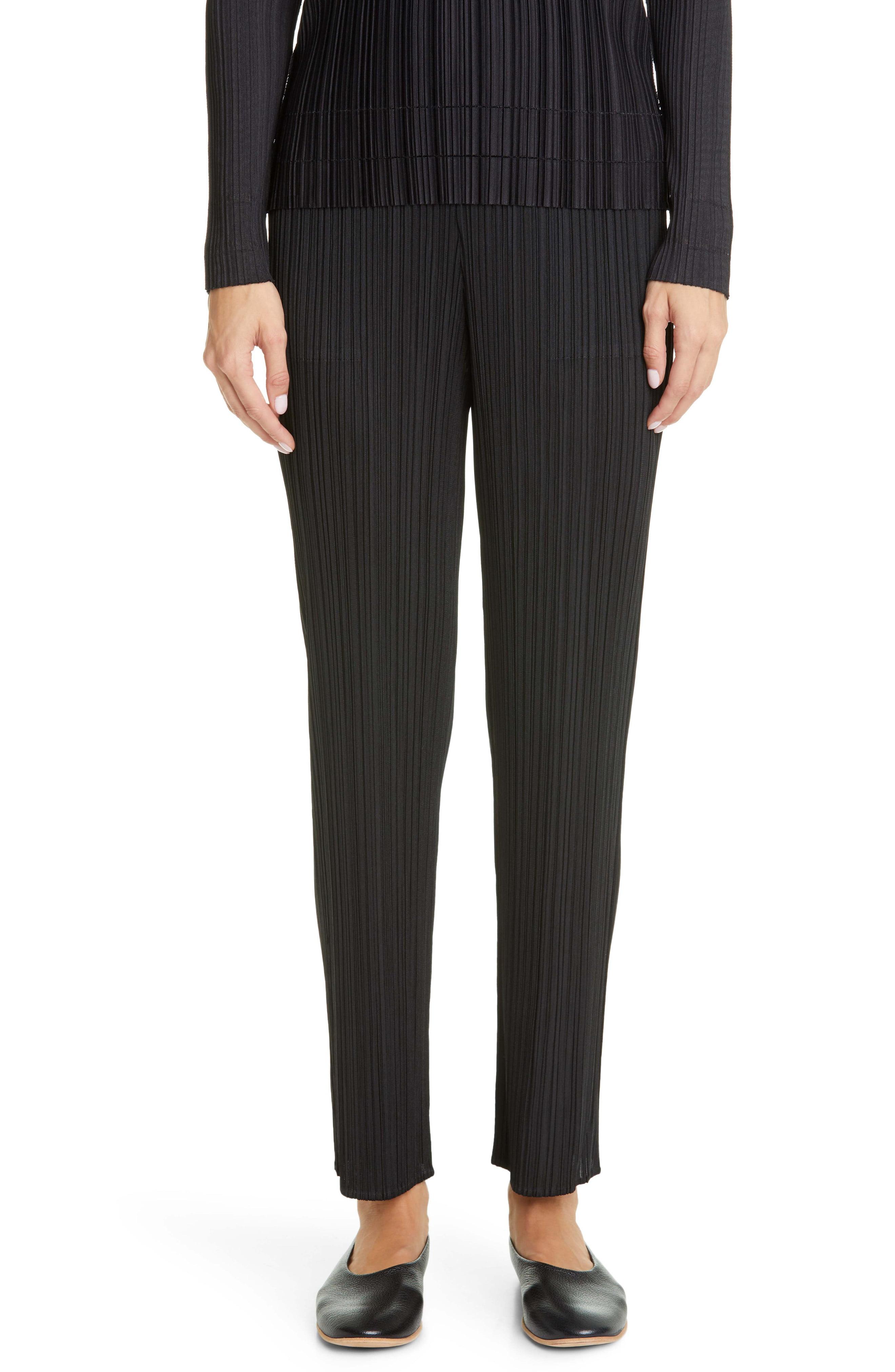 Pleats Please Issey Miyake Pleated Ankle Pants in Black - Lyst